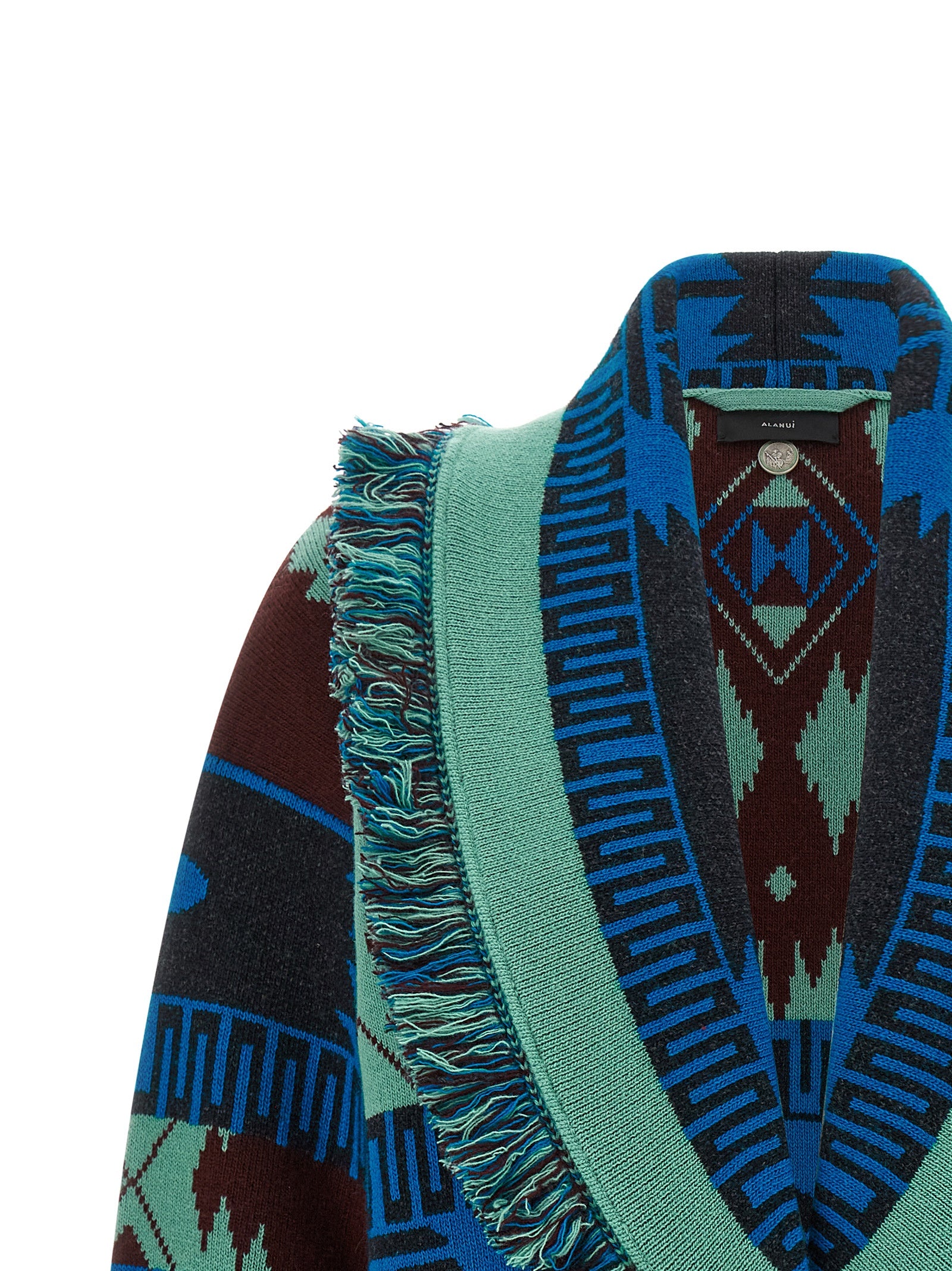 Alanui Blue Virgin Wool Cardigan