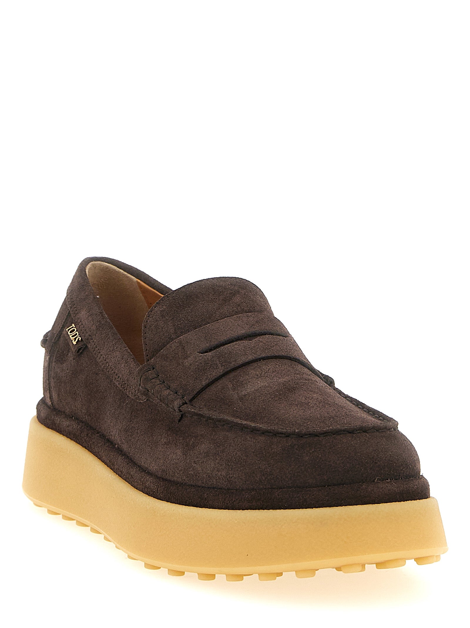 Tod's Brown Calfskin Slip-On Loafers
