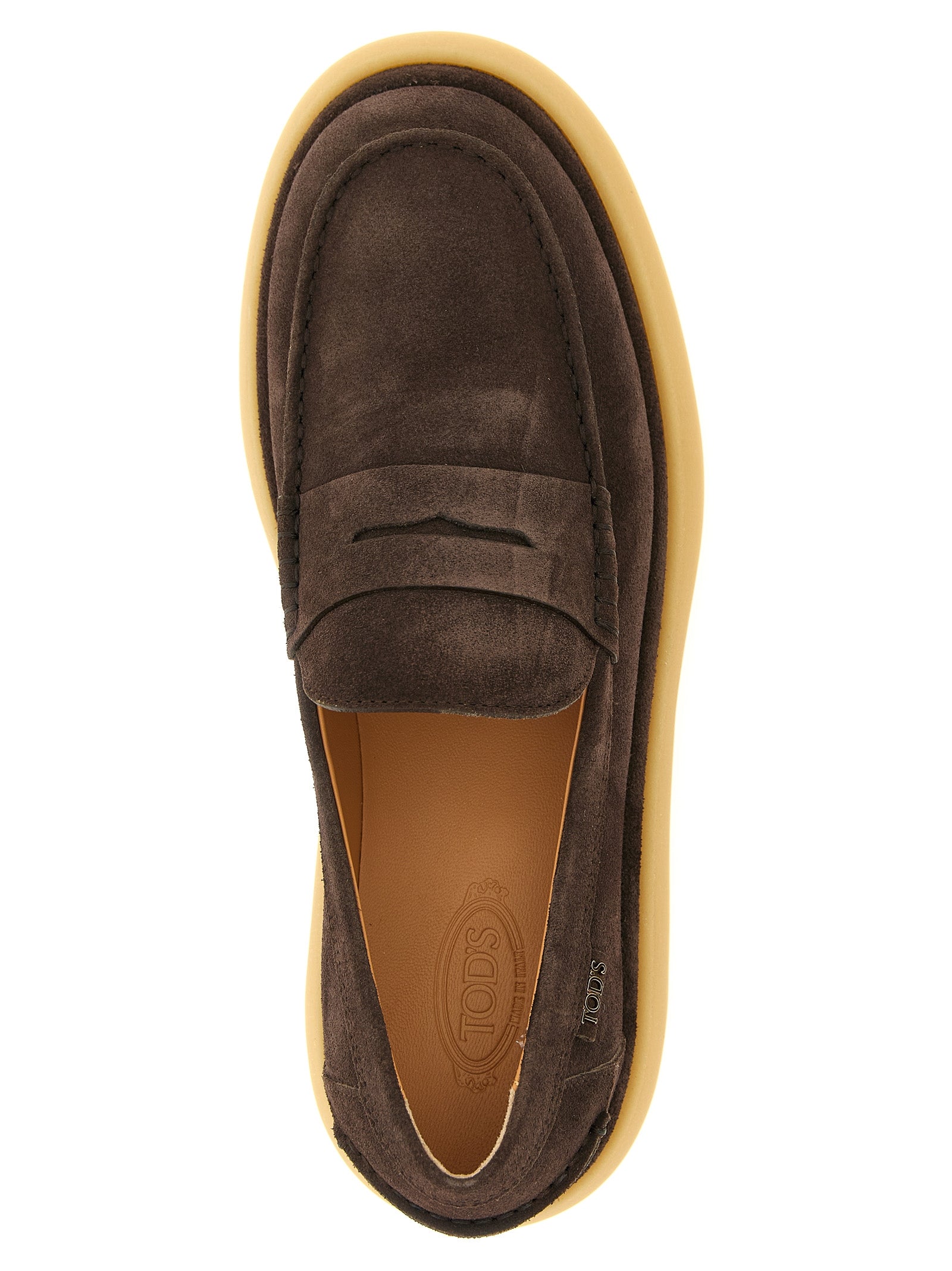 Tod's Brown Calfskin Slip-On Loafers