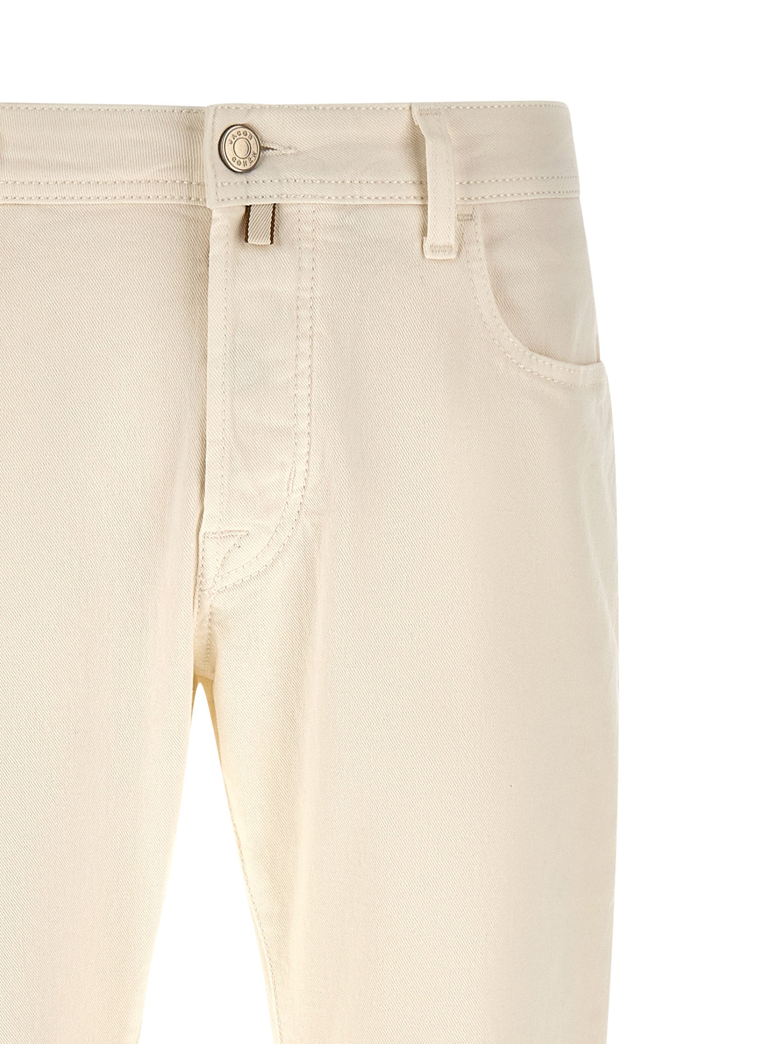 Jacob Cohen White Cotton Tapered Jeans