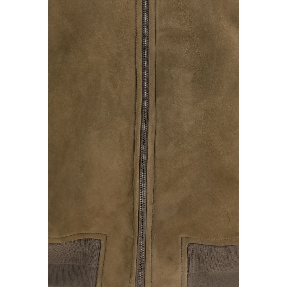 Salvatore Santoro Brown Lamb Ovis Aries Full-Length Jacket