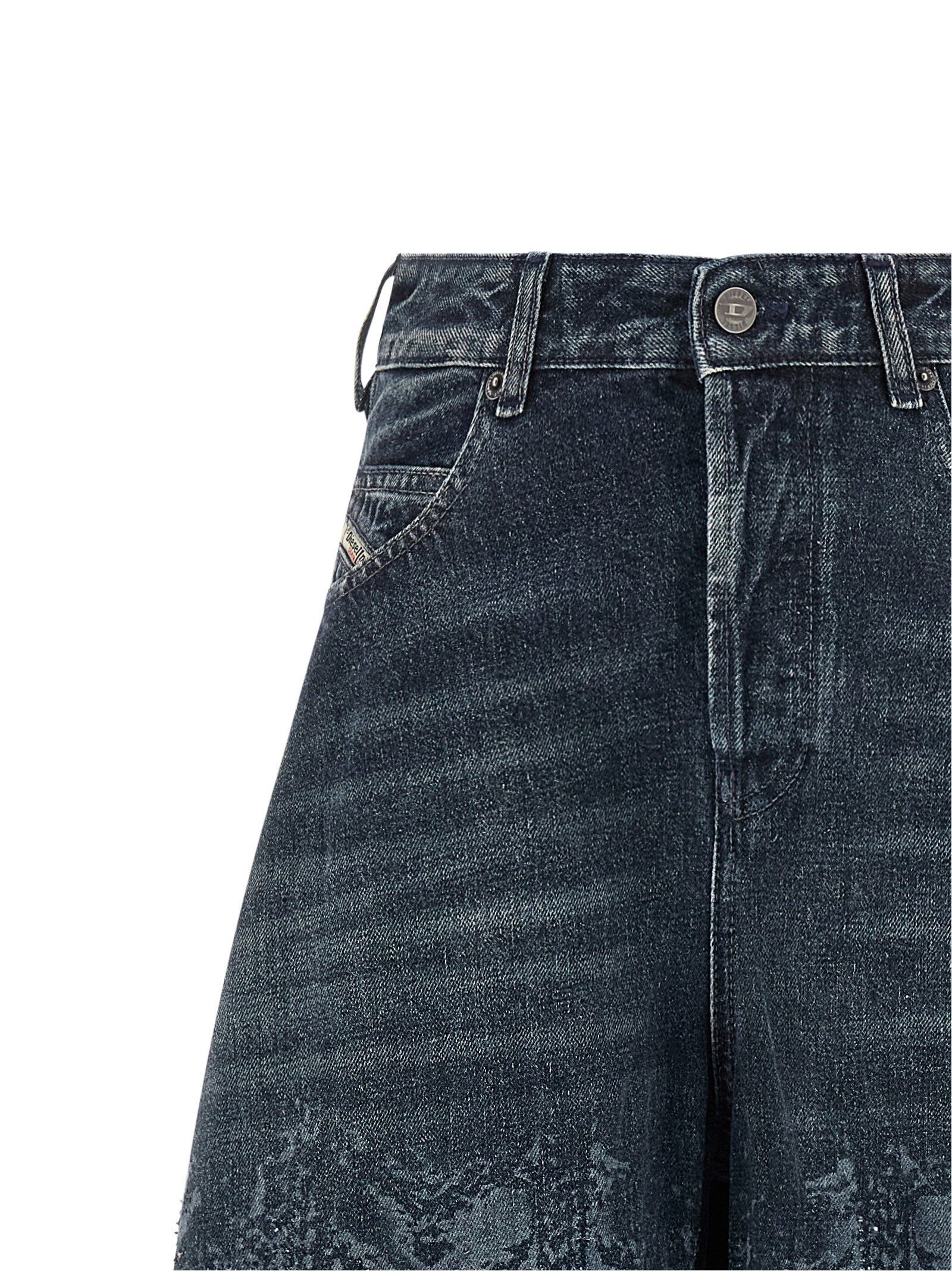 Diesel Blue Cotton High-Waisted Jean
