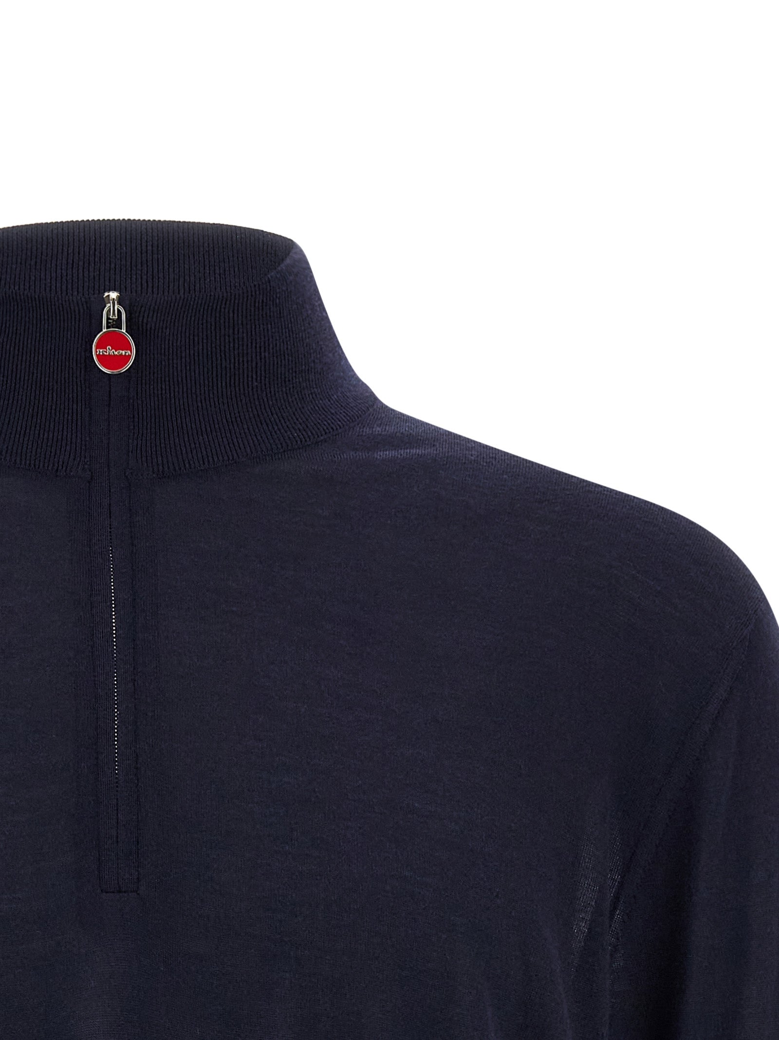 Kiton Blue Wool Cardigan