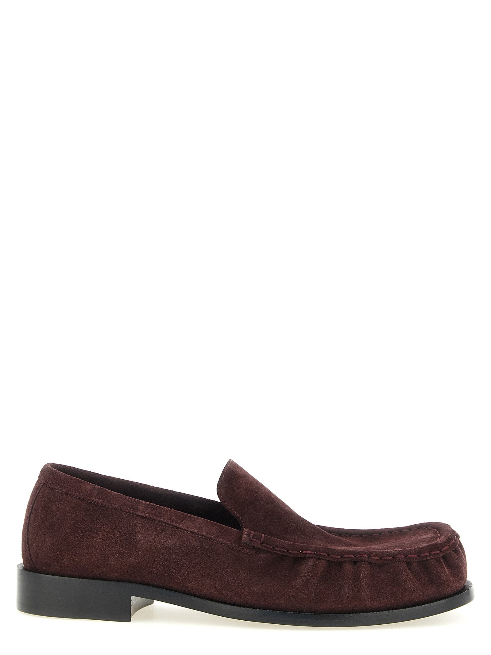 Dries Van Noten Bordeaux Calfskin Slip-On Loafers