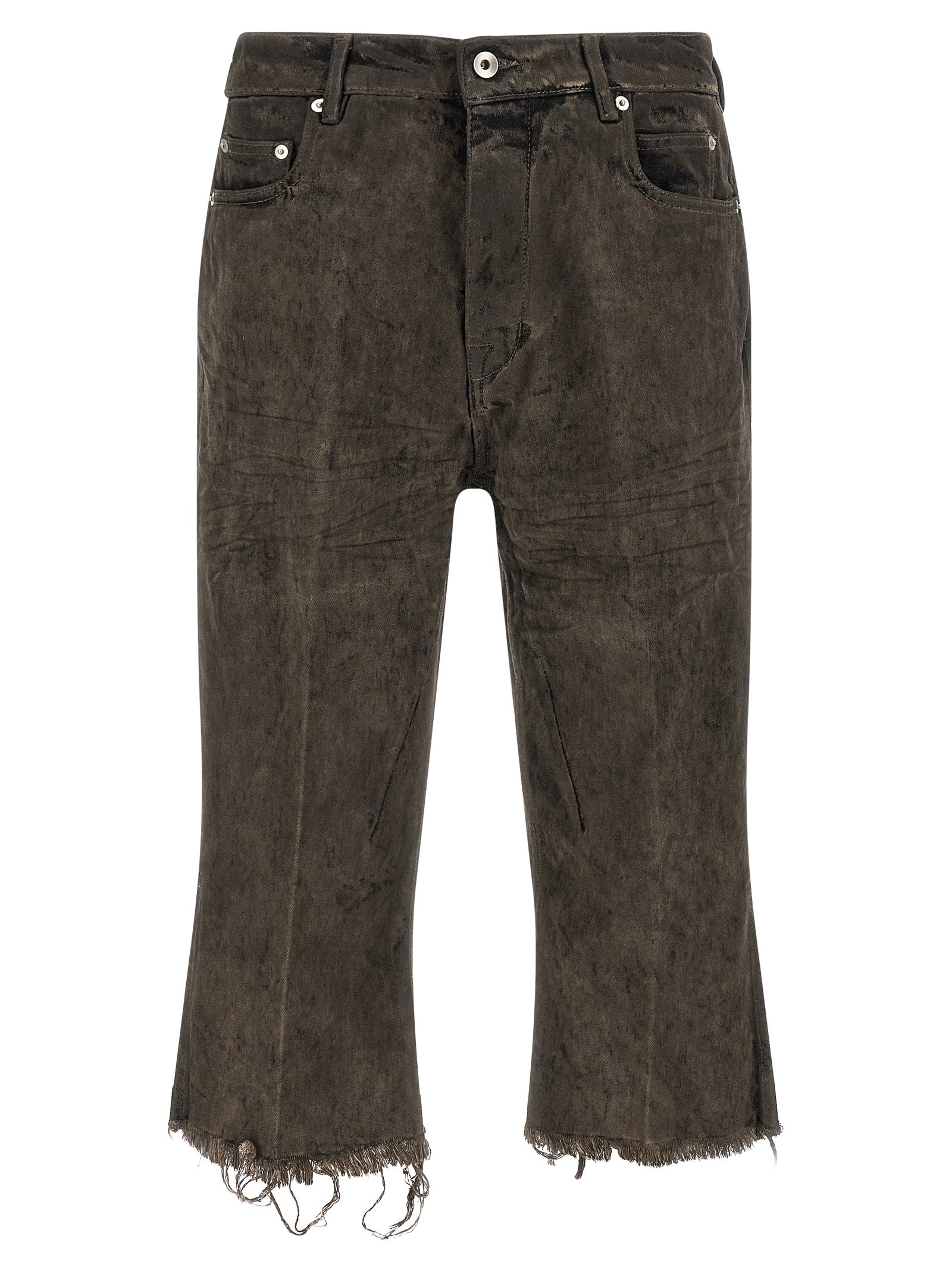 Rick Owens Gray Cotton Bermuda Shorts