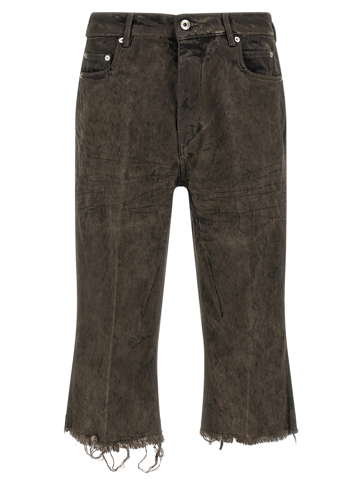 Rick Owens Gray Cotton Bermuda Shorts
