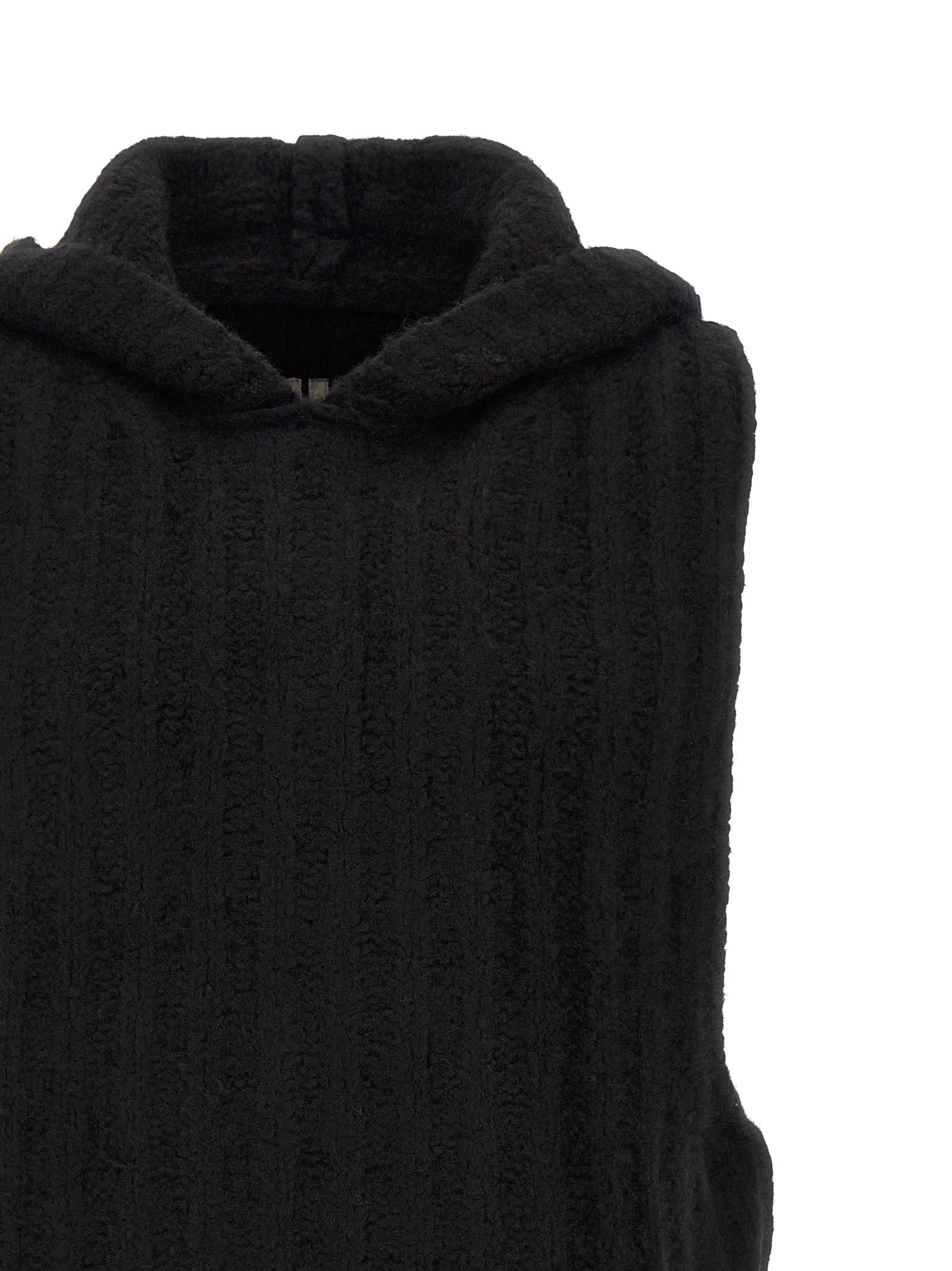 Rick Owens Black Cashmere Sleeveles Sweater