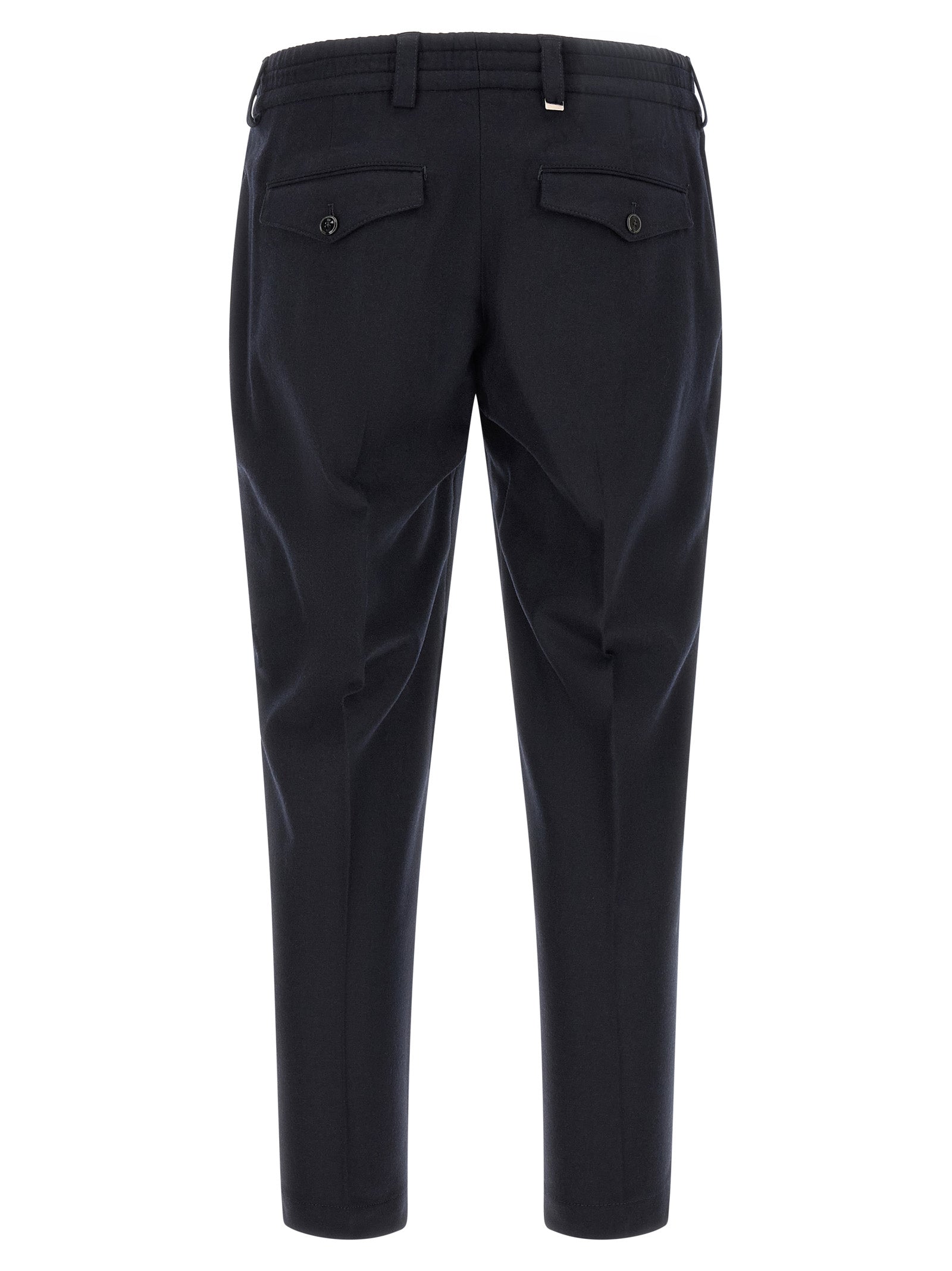PT Torino Black Virgin Wool Casual Pants