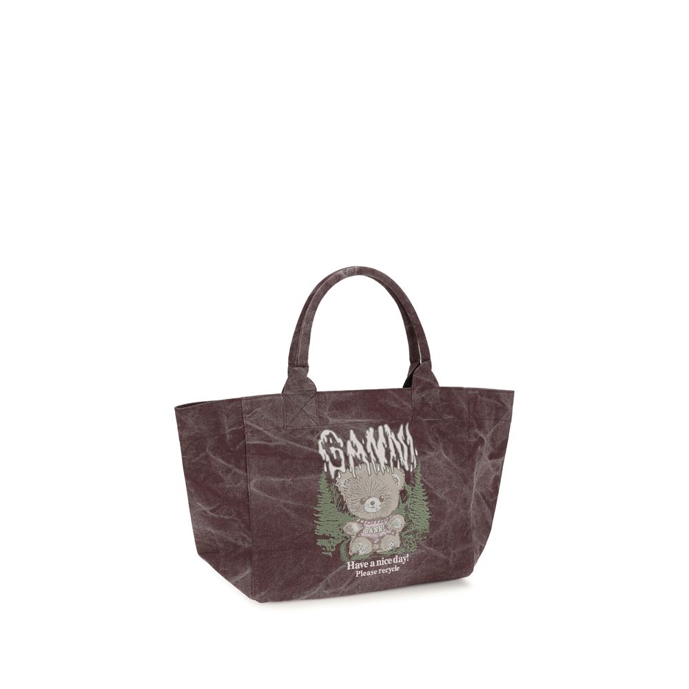 Ganni Bordeaux Cotton Shoulder Bag