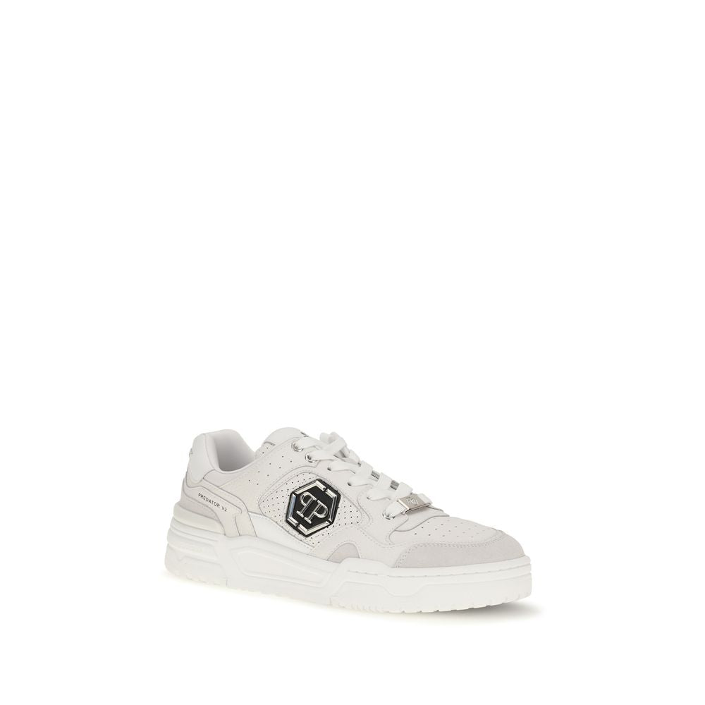 Philipp Plein White Polyester Low Top Sneakers