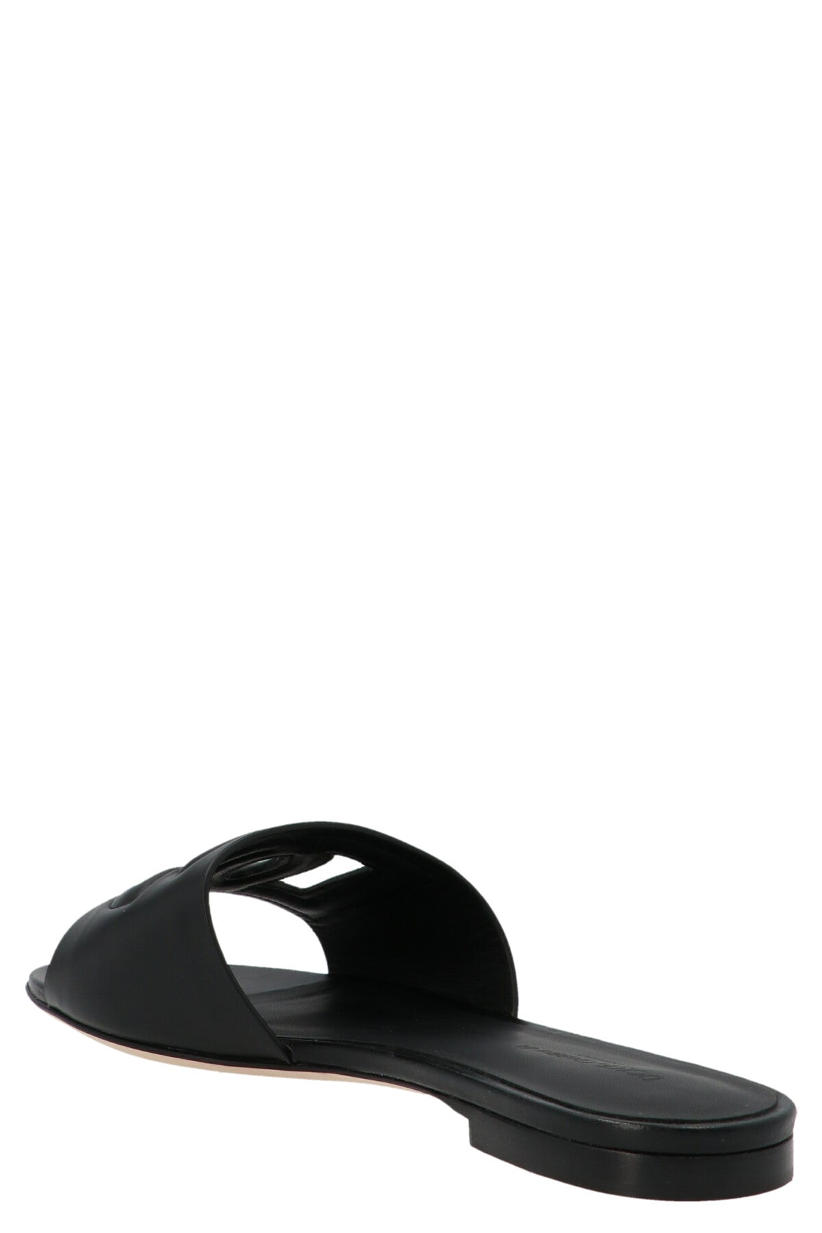 Dolce & Gabbana Black Calfskin Slides