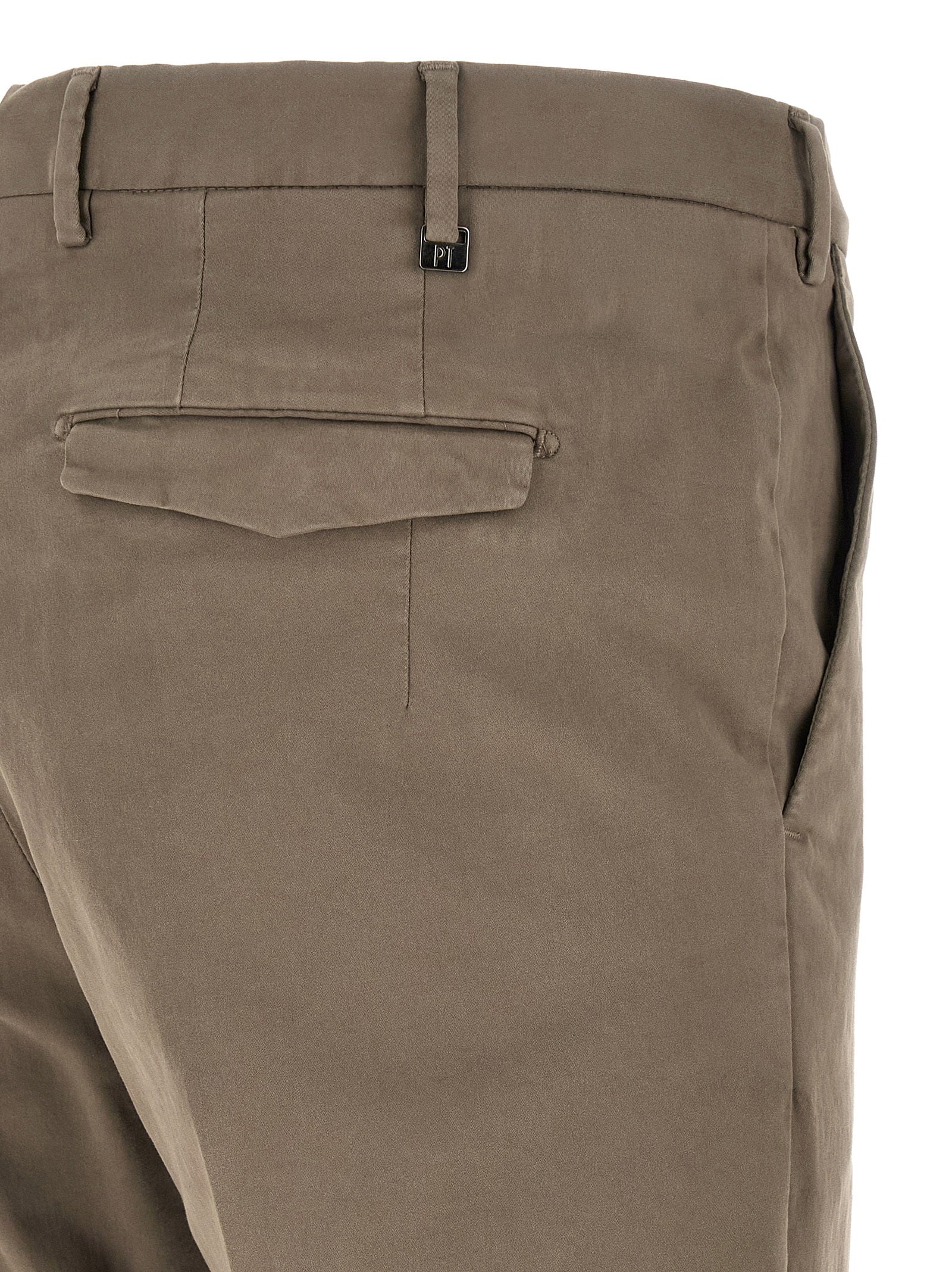 PT Torino Beige Cotton Casual Pants