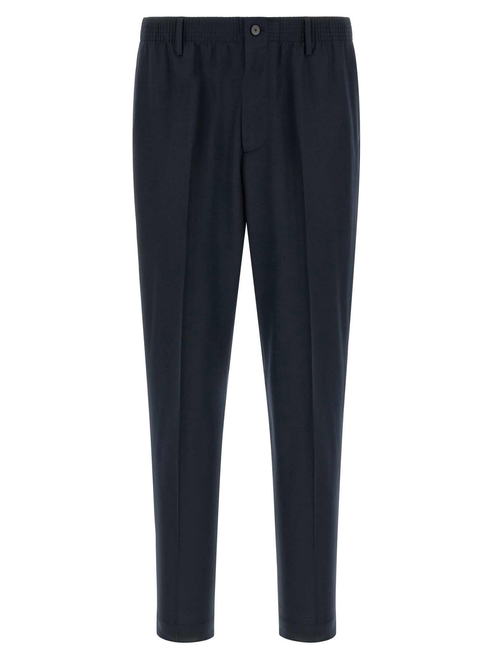 CELLAR DOOR Blue Virgin Wool Cropped Pants
