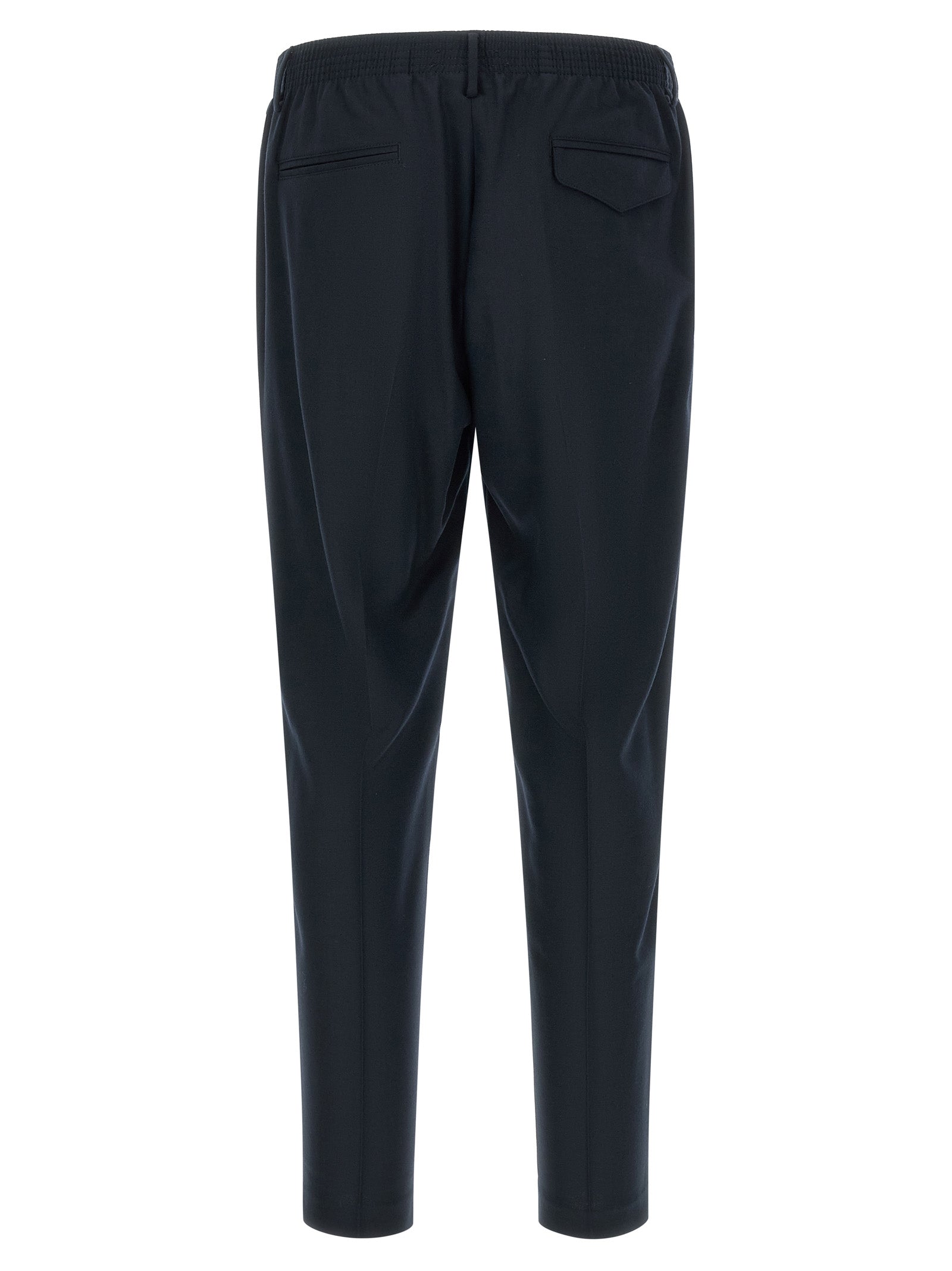 CELLAR DOOR Blue Virgin Wool Cropped Pants