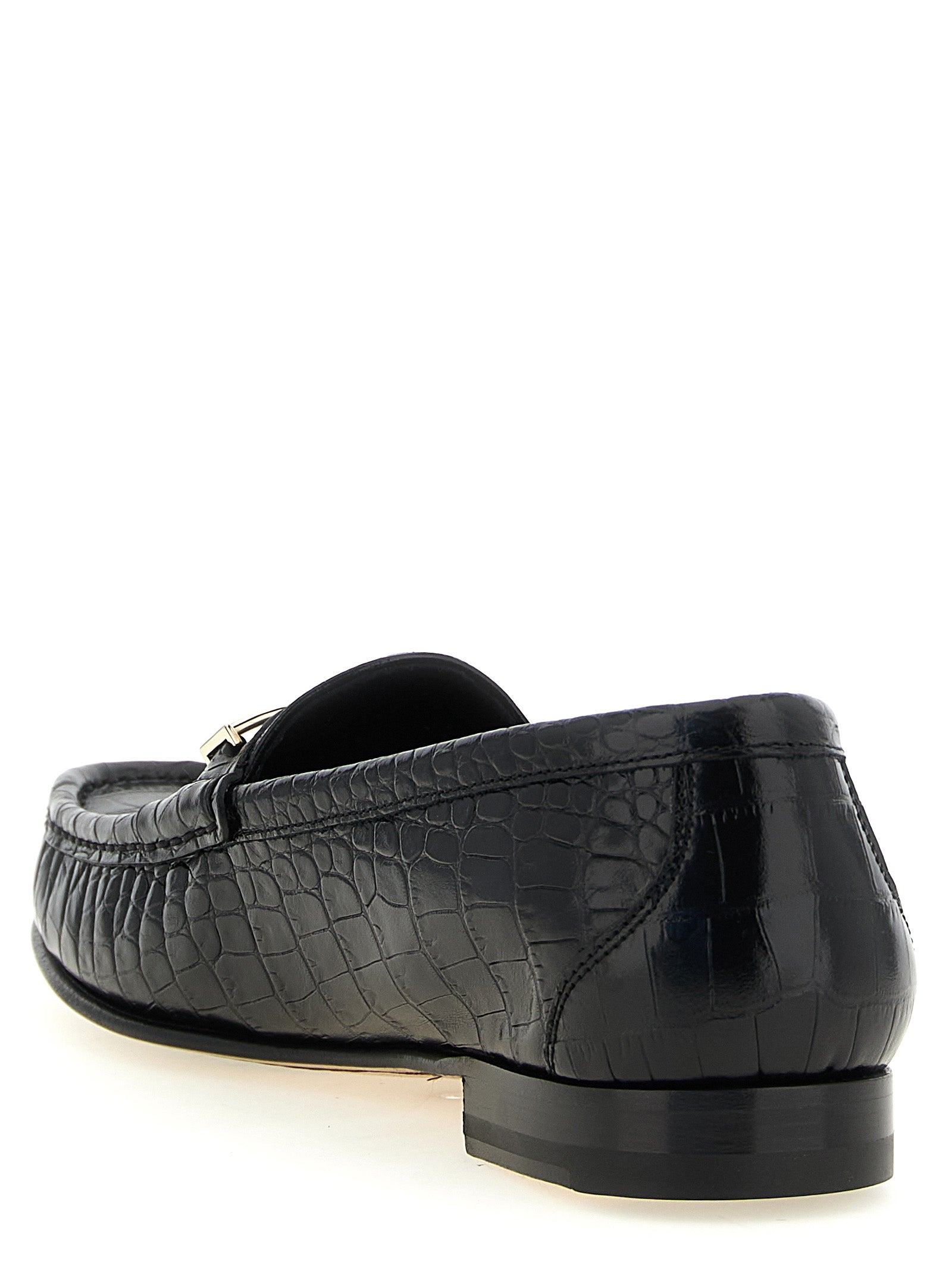 Tom Ford Black Calfskin Slip-On Loafers