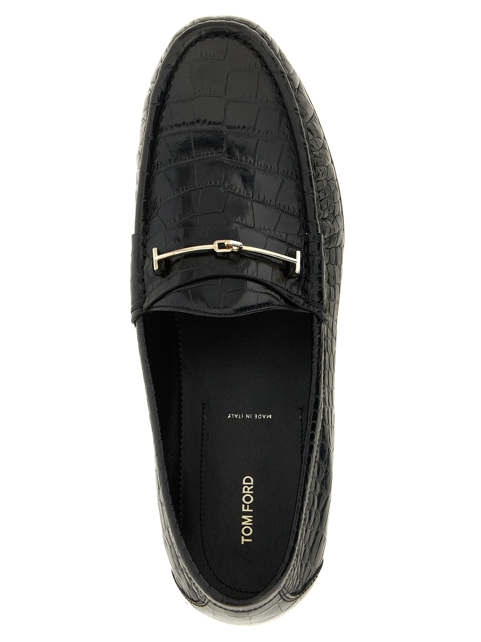 Tom Ford Black Calfskin Slip-On Loafers