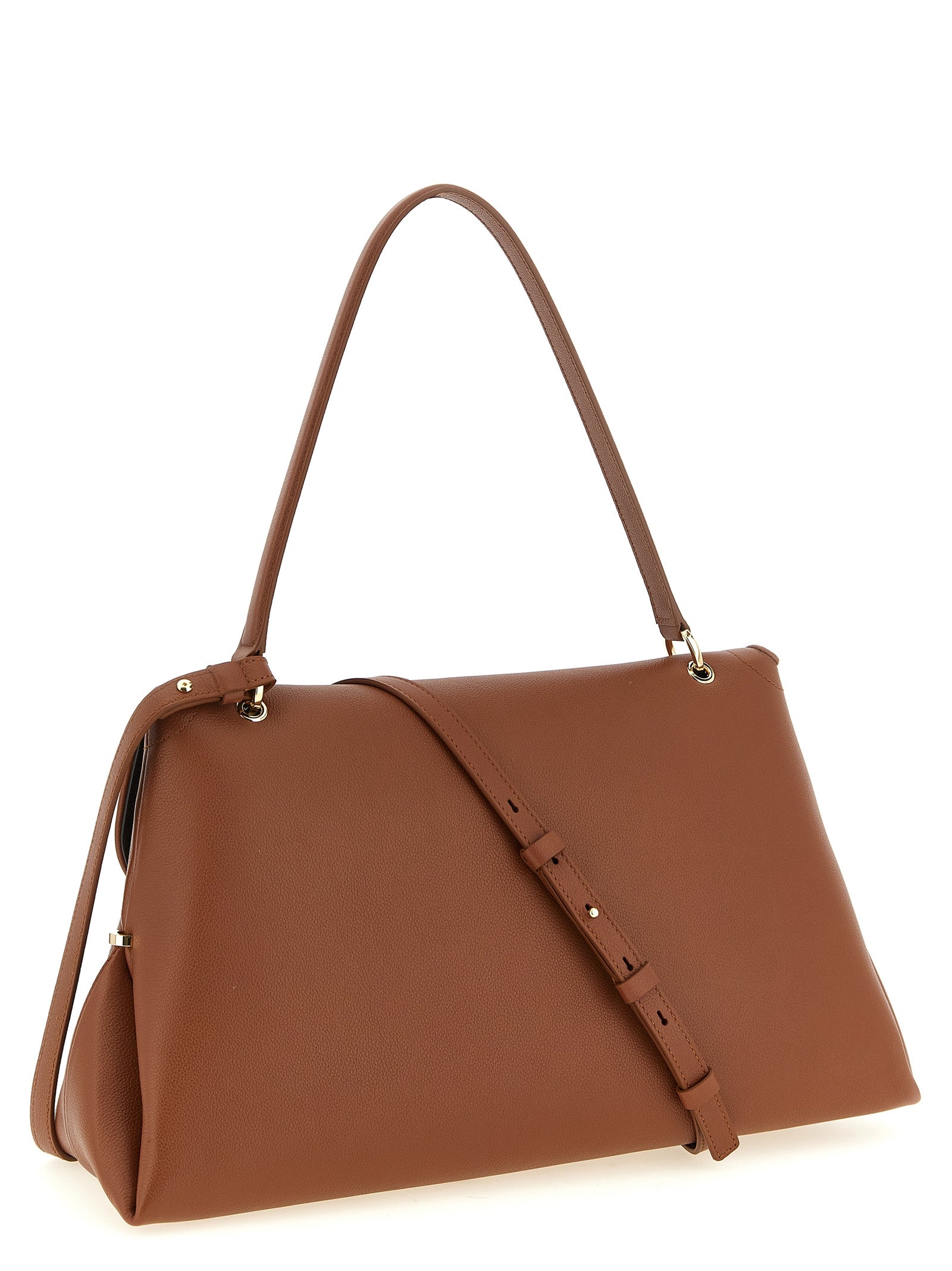 Ferragamo Brown Calfskin Shoulder Bag