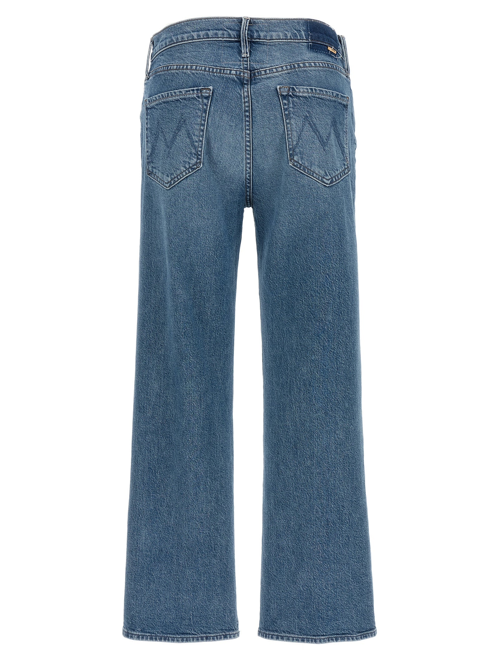 Mother Denim Blue Cotton Straight-Leg Jeans
