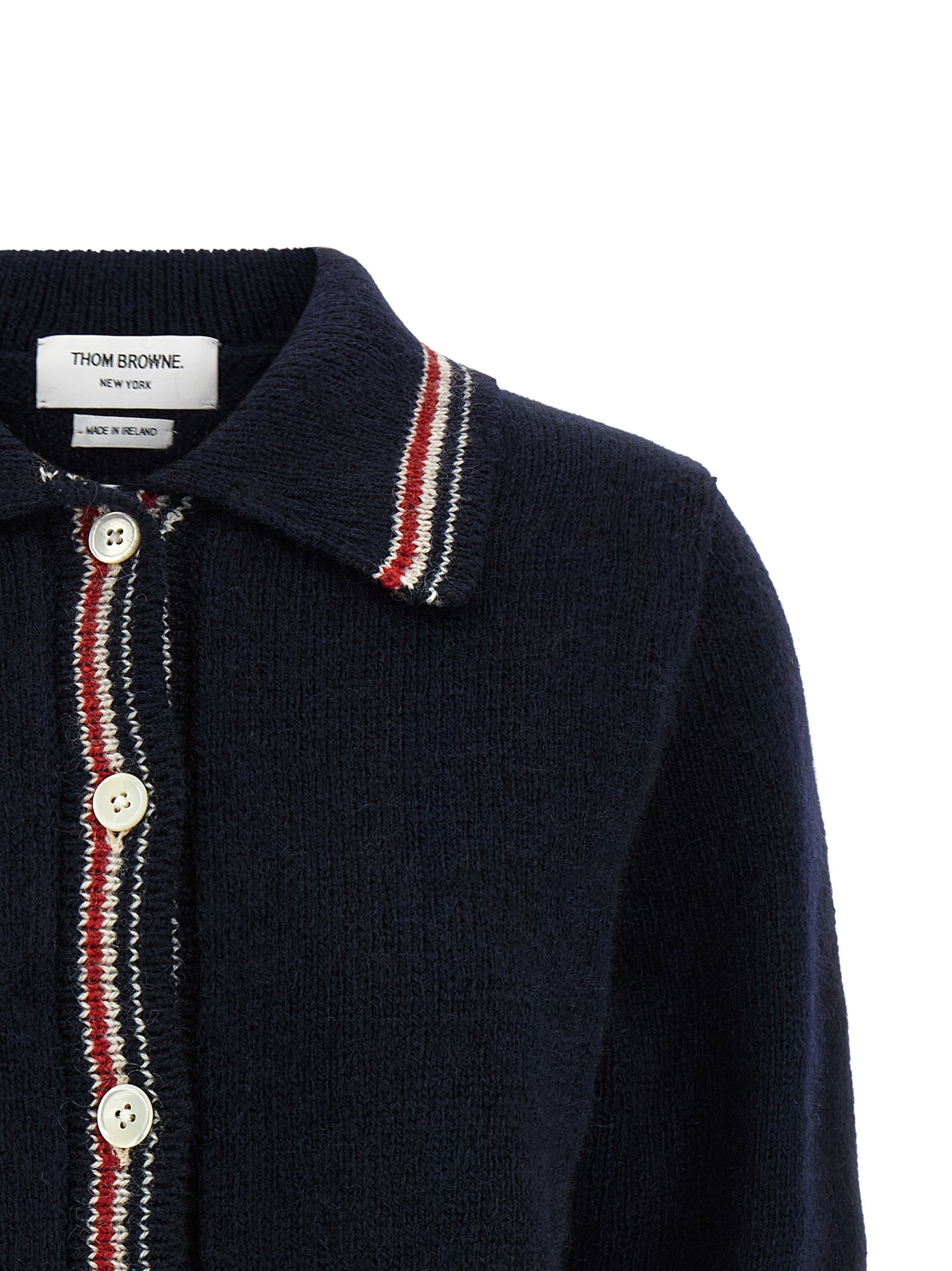 Thom Browne Blue Wool Cardigan