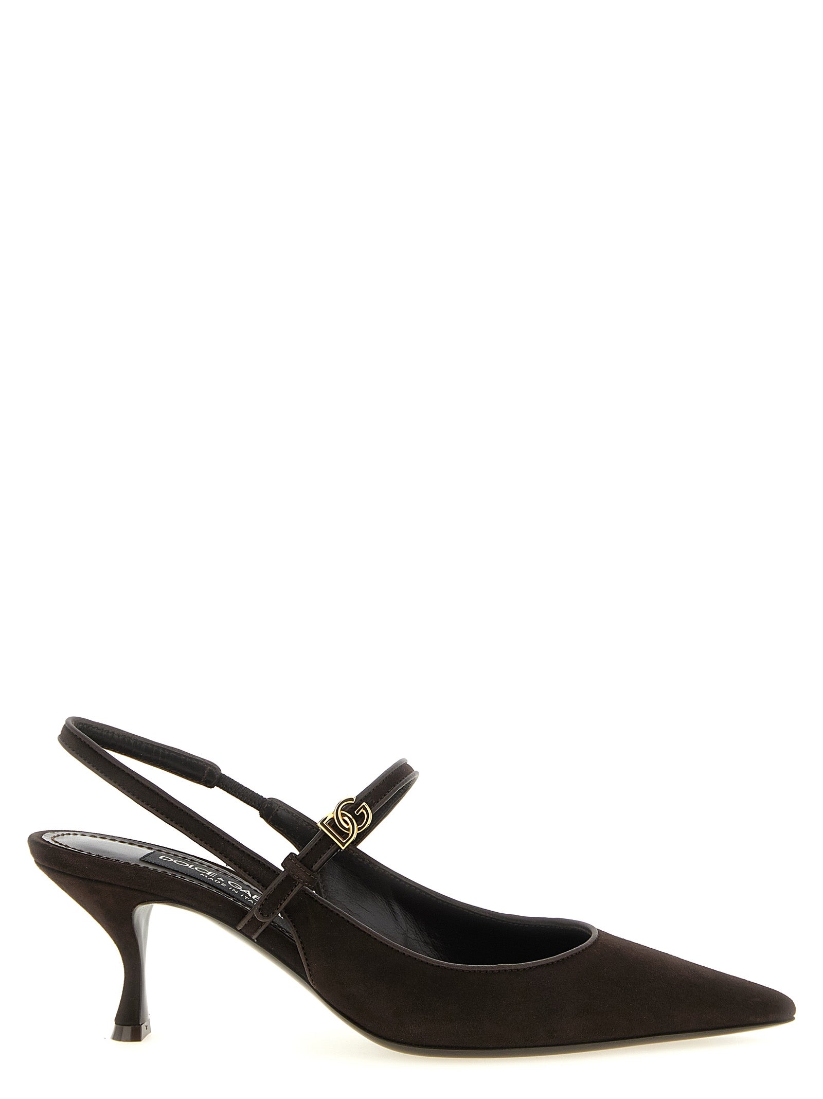 Dolce & Gabbana Brown Goatskin Mid Heel Pumps