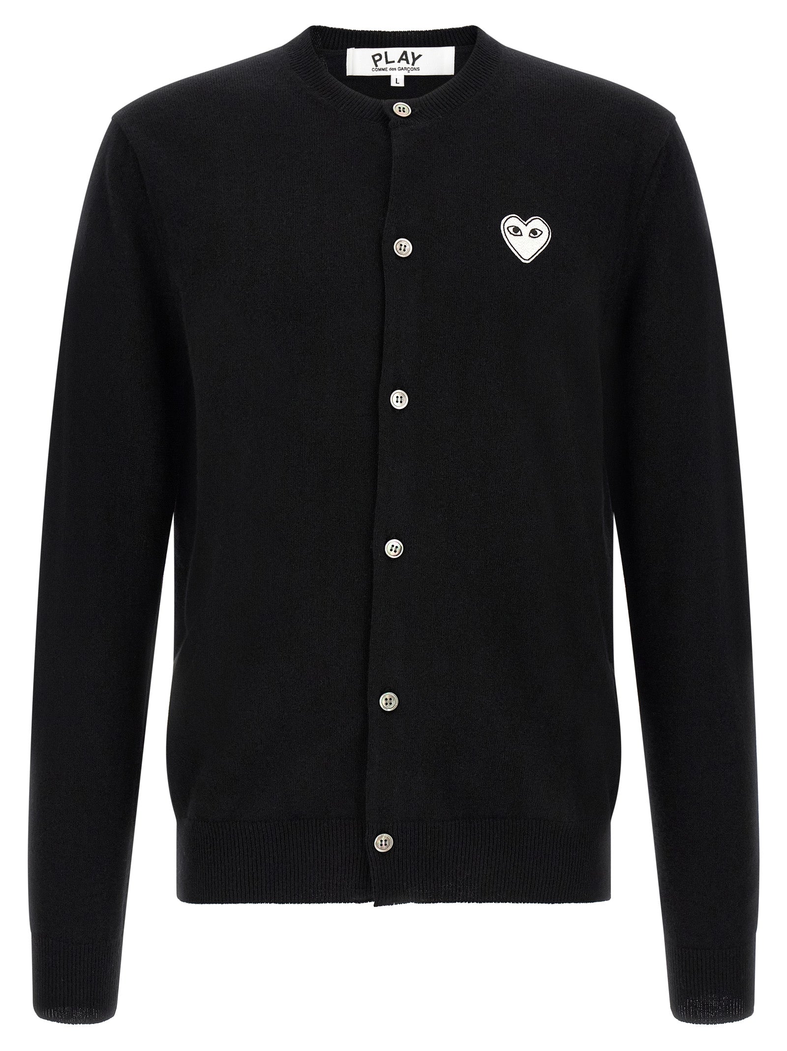 Comme Des Garçons Play Black Wool Cardigan