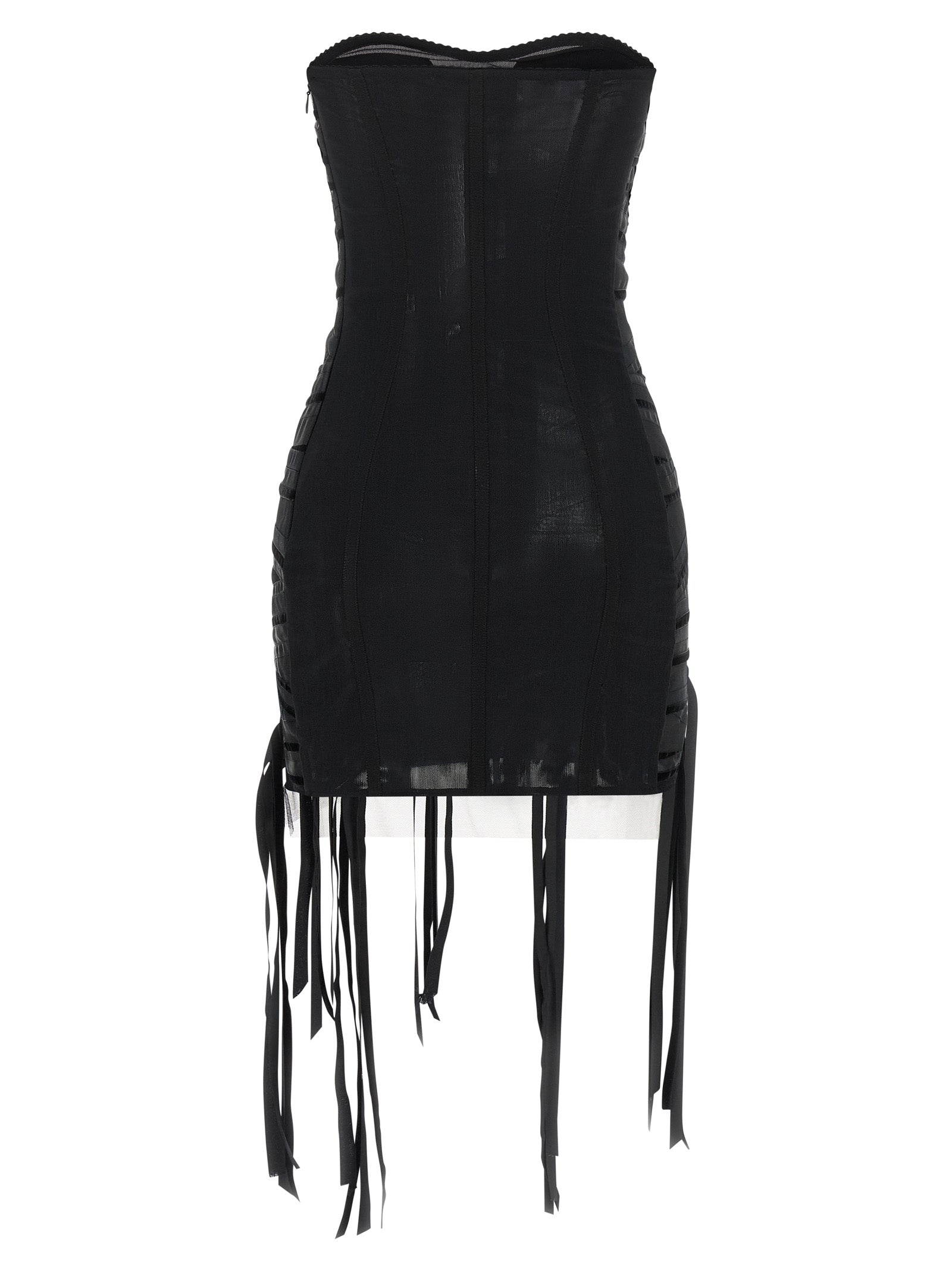 The Attico Black Polyamide Short Dress