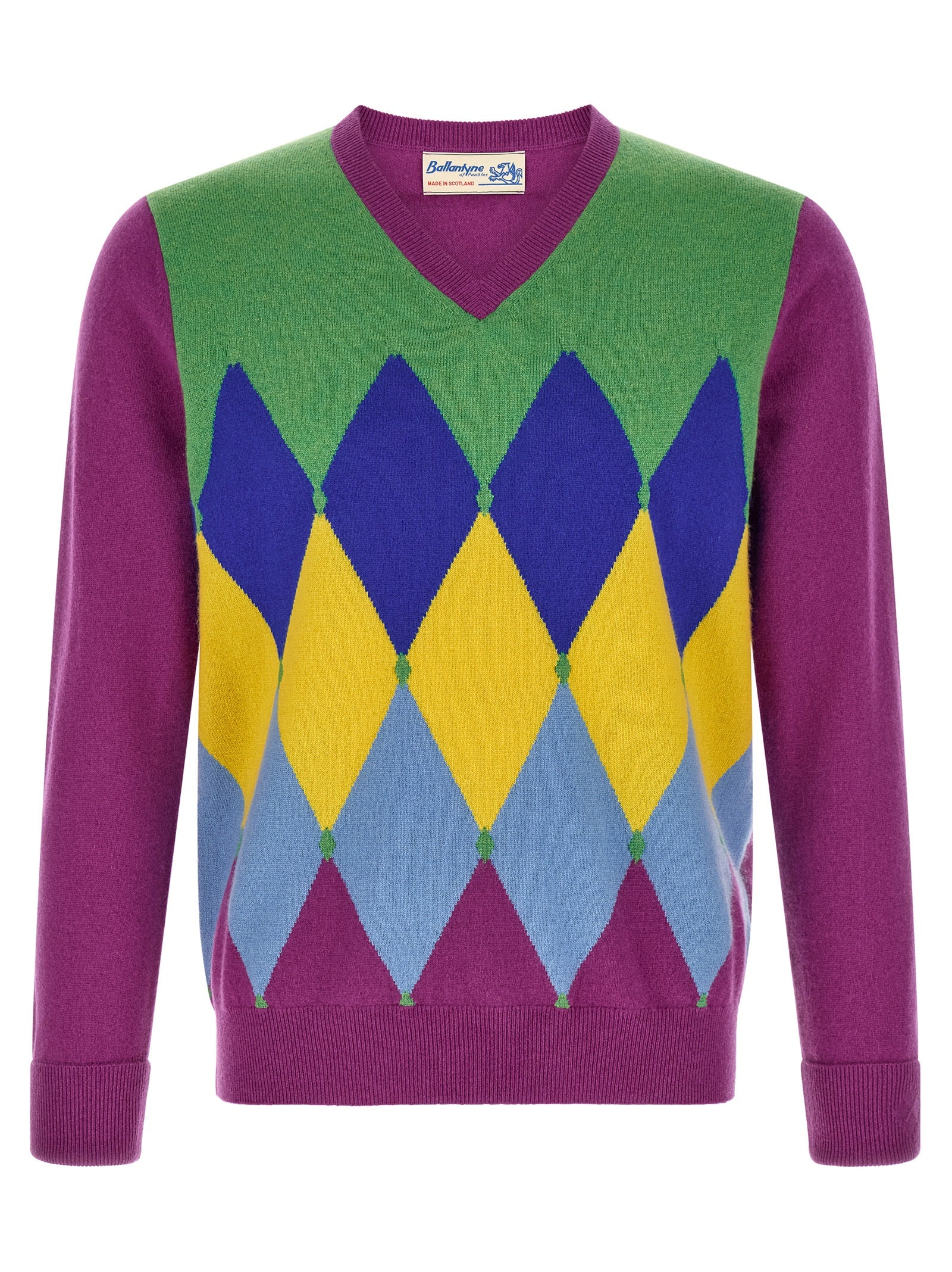 Ballantyne Purple Cashmere Cardigan