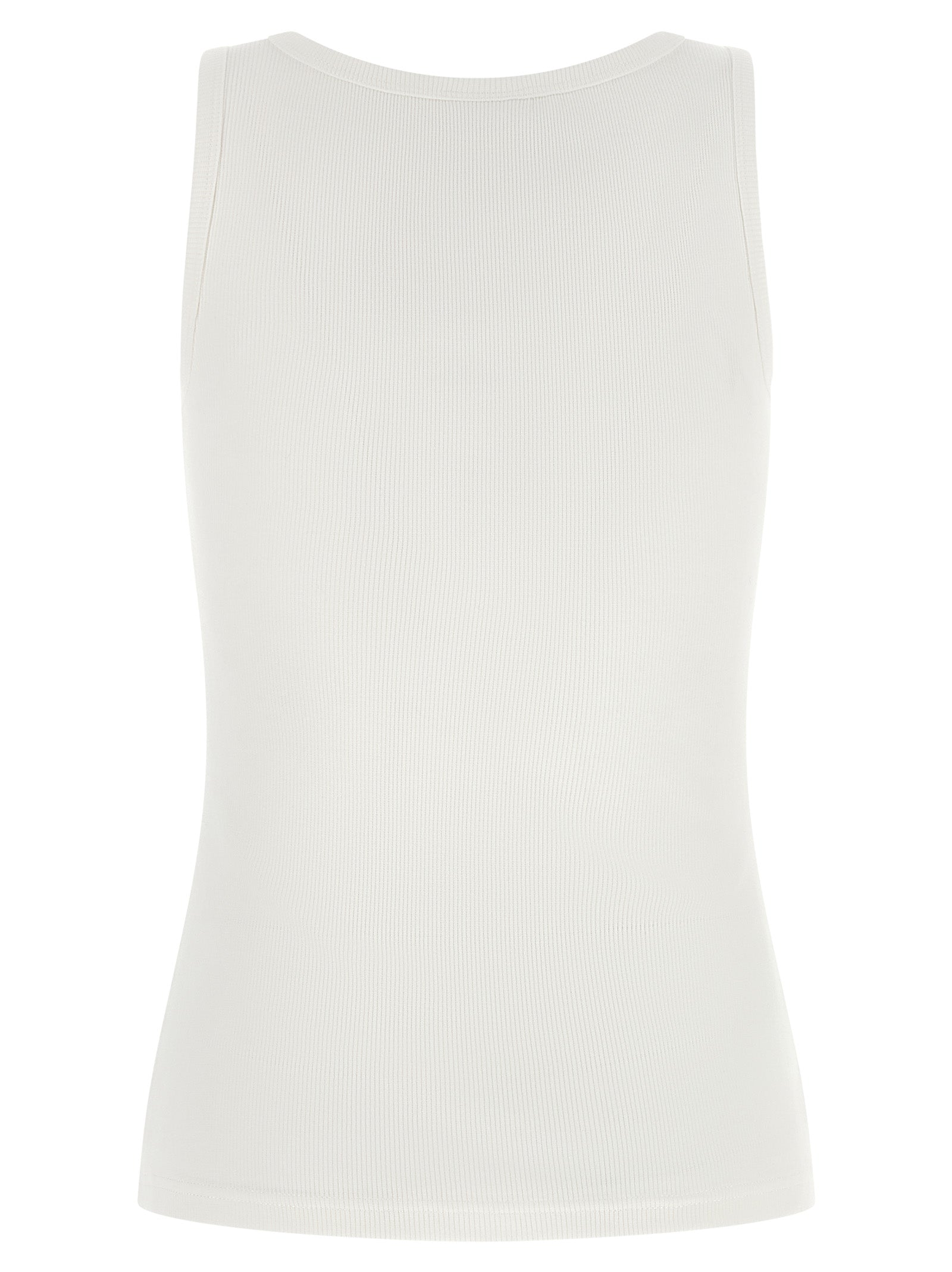 Courrèges White Cotton Sleeveles T-Shirt