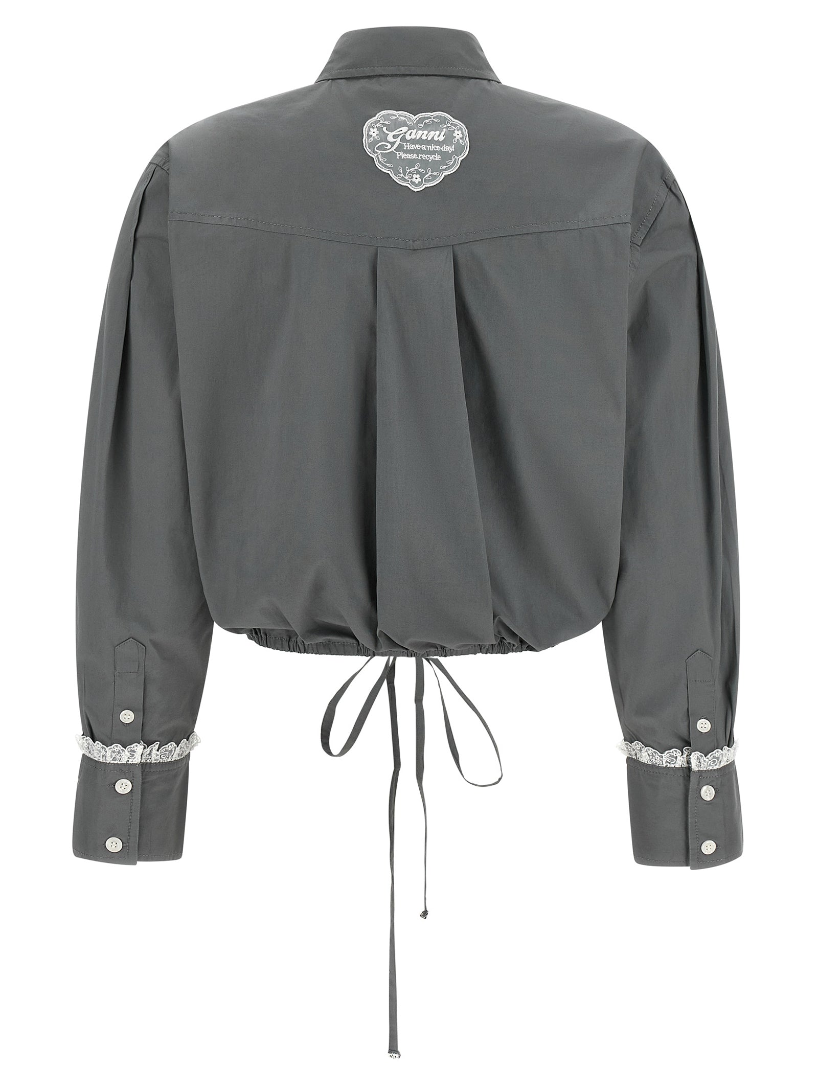Ganni Gray Cotton Blouse