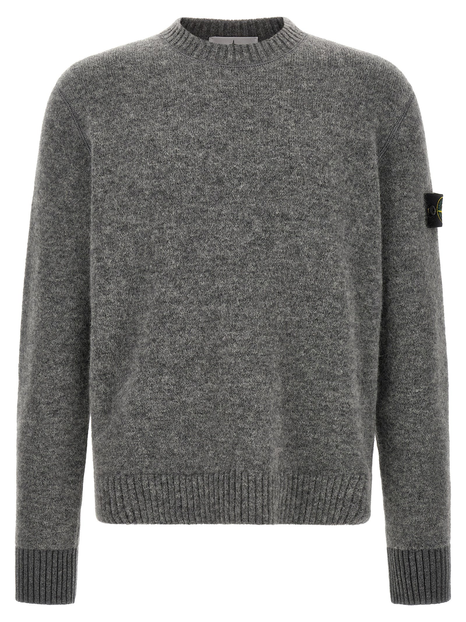 Stone Island Gray Wool Cardigan