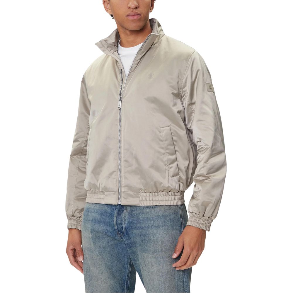Calvin Klein Jeans Beige Recycled Polyester Full-Length Jacket