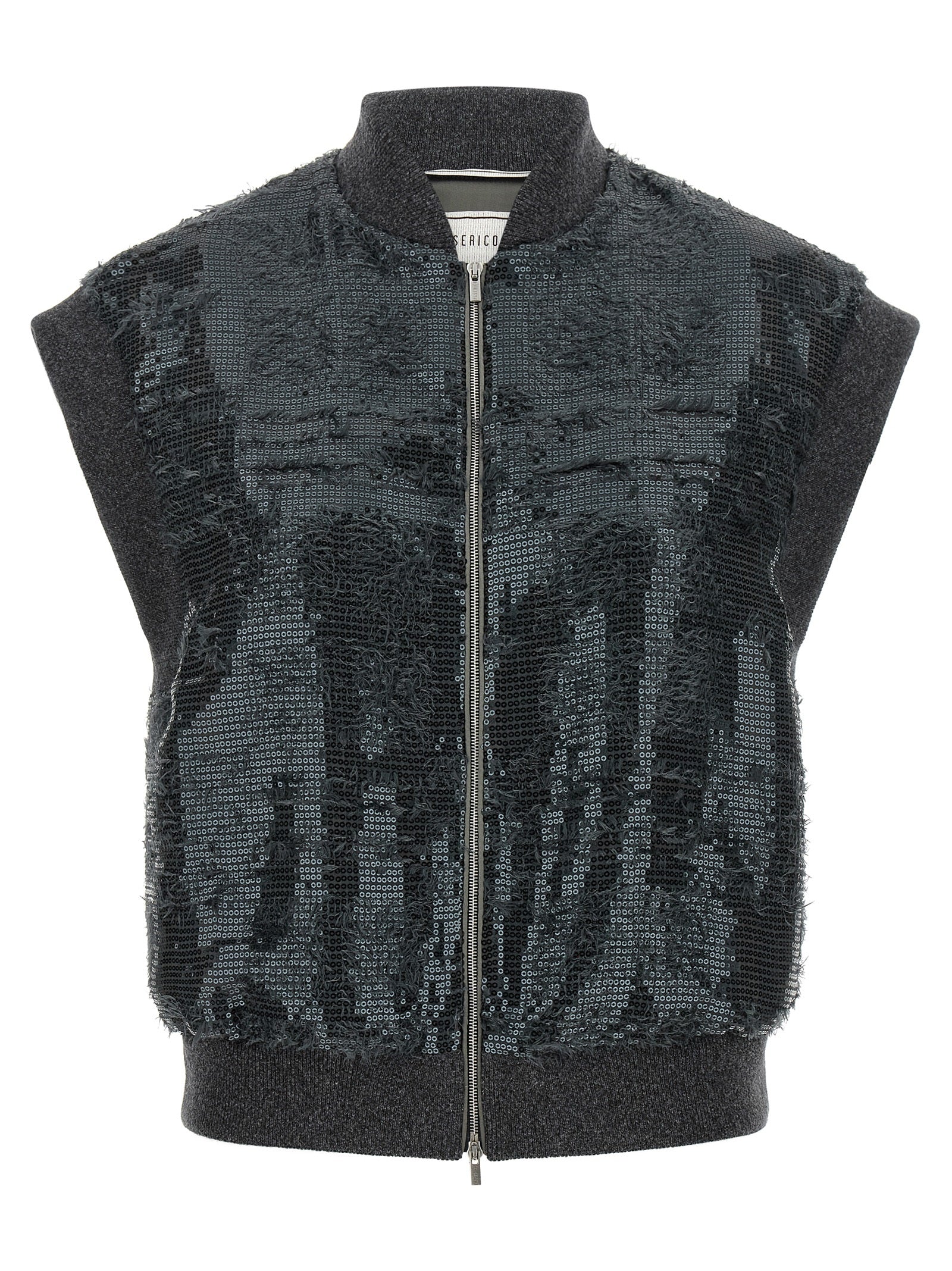 Peserico Gray Polyester Sleeveless Jacket