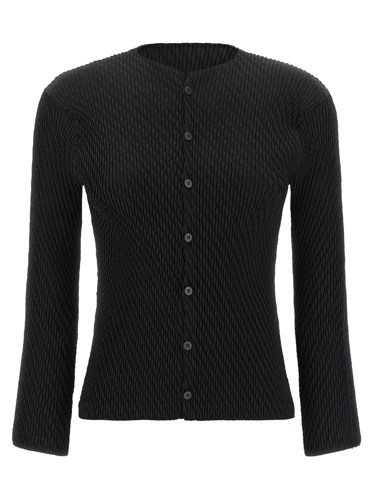 Issey Miyake Black Polyester Cardigan