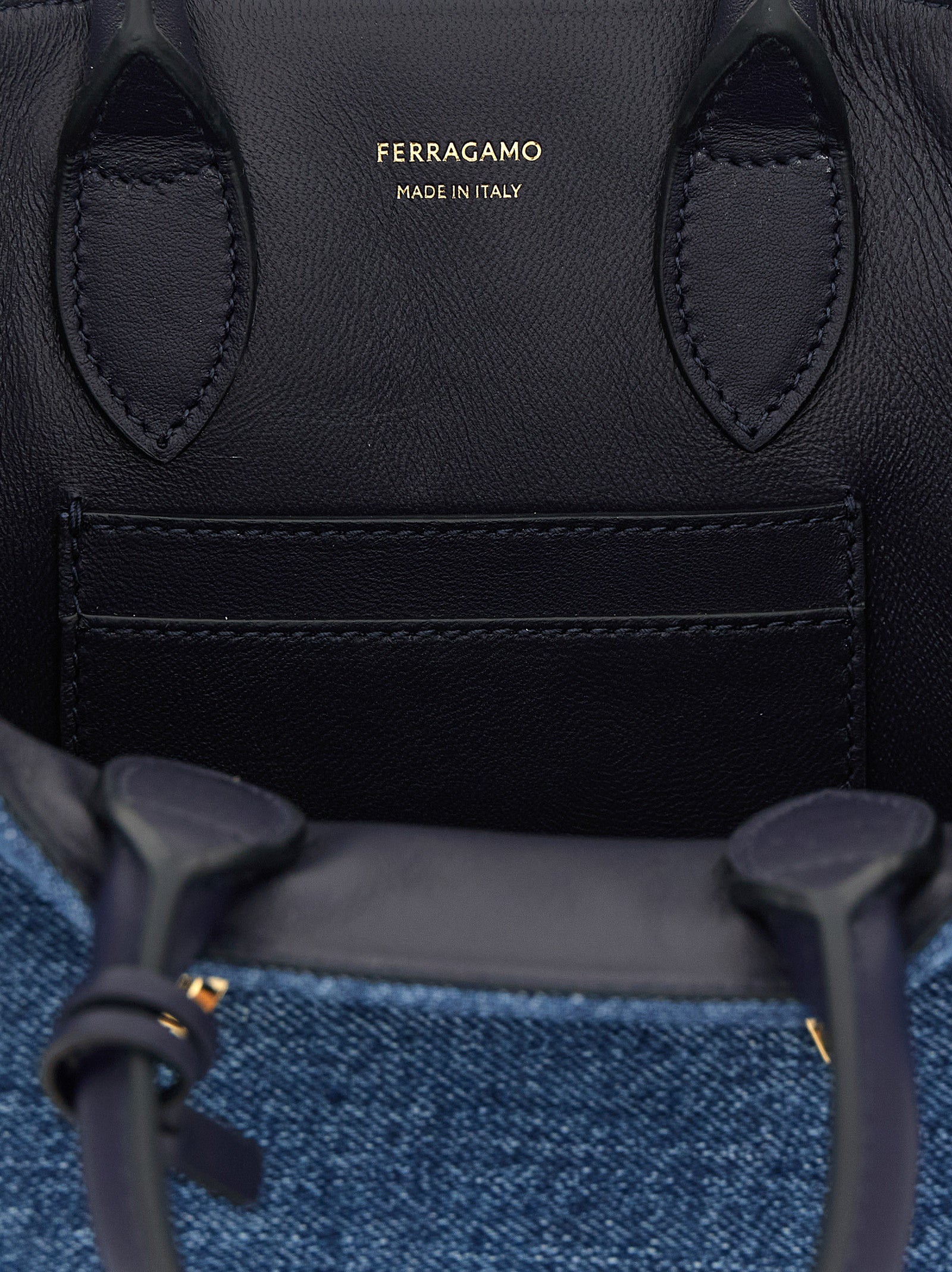 Ferragamo Blue Fabric Handbag
