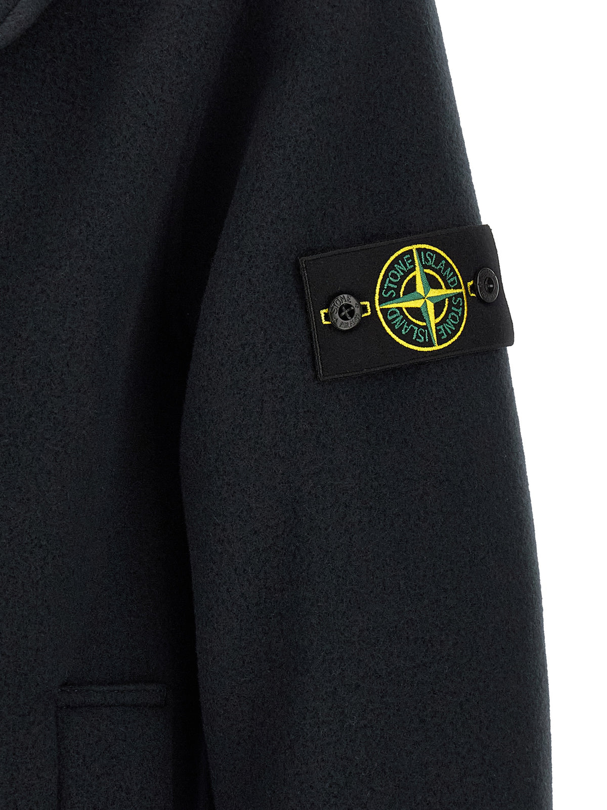 Stone Island Blue Cotton Coat
