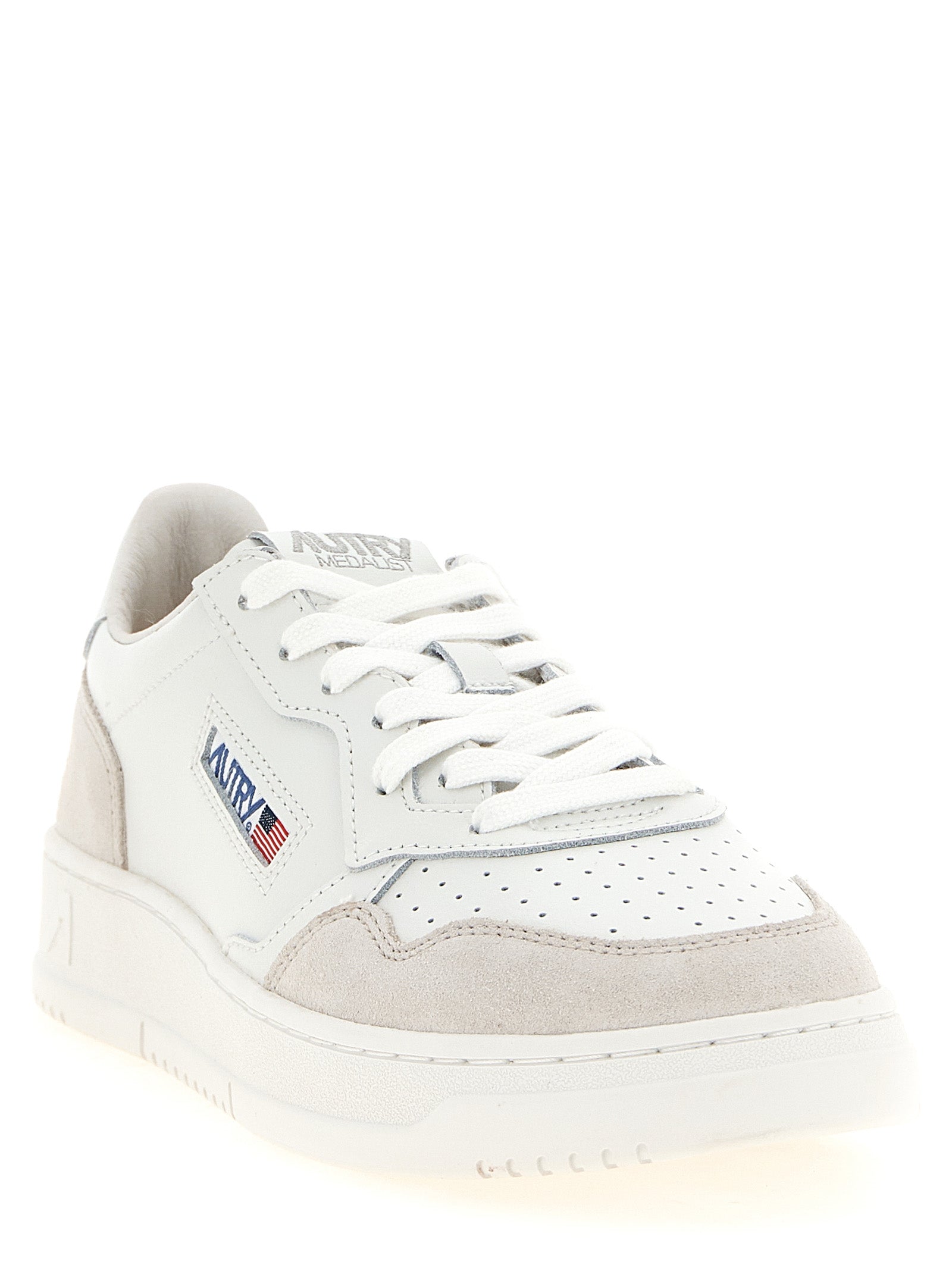 Autry White Cowhide Low Top Sneakers