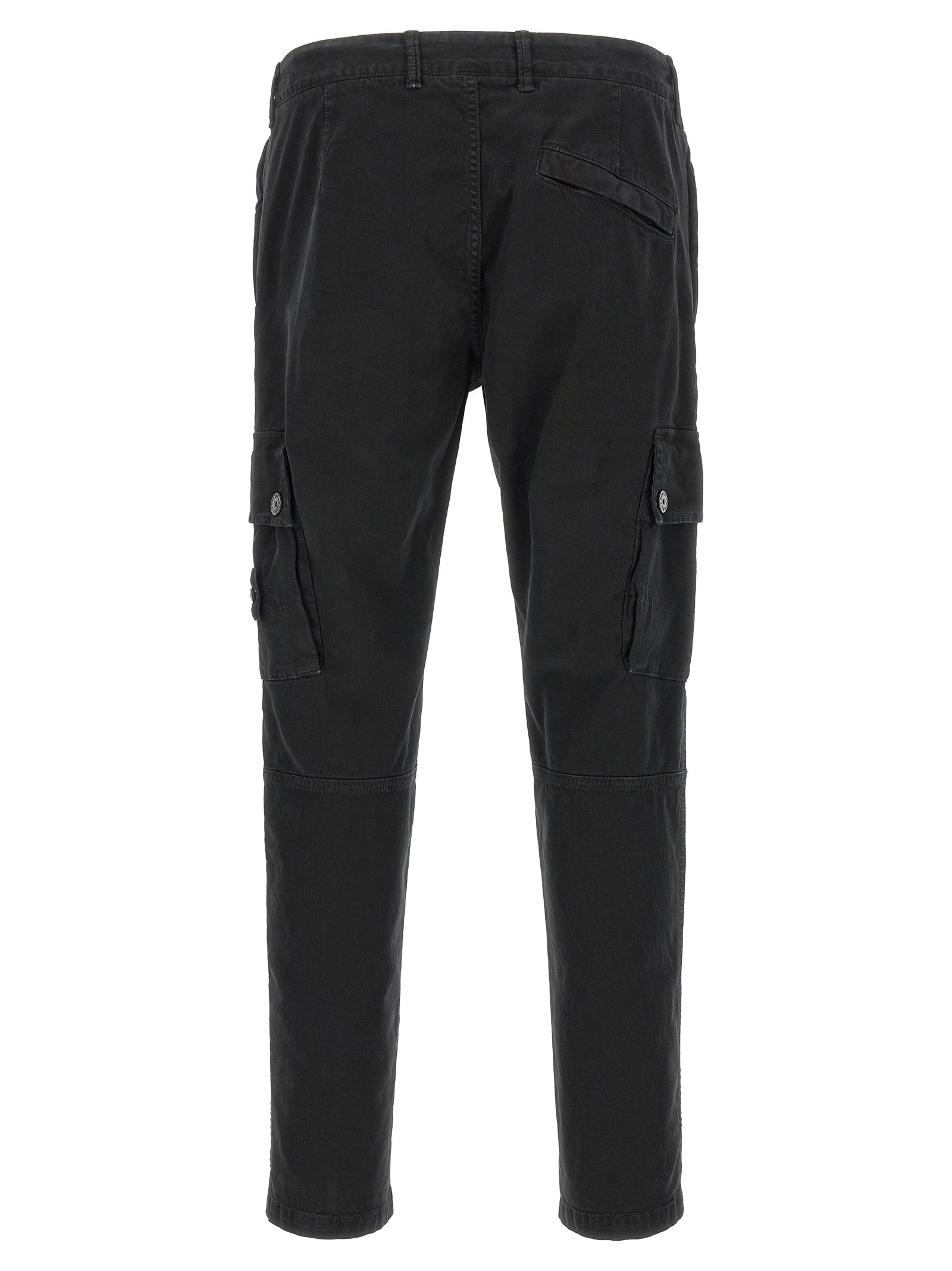 Stone Island Black Cotton Cargo Pants