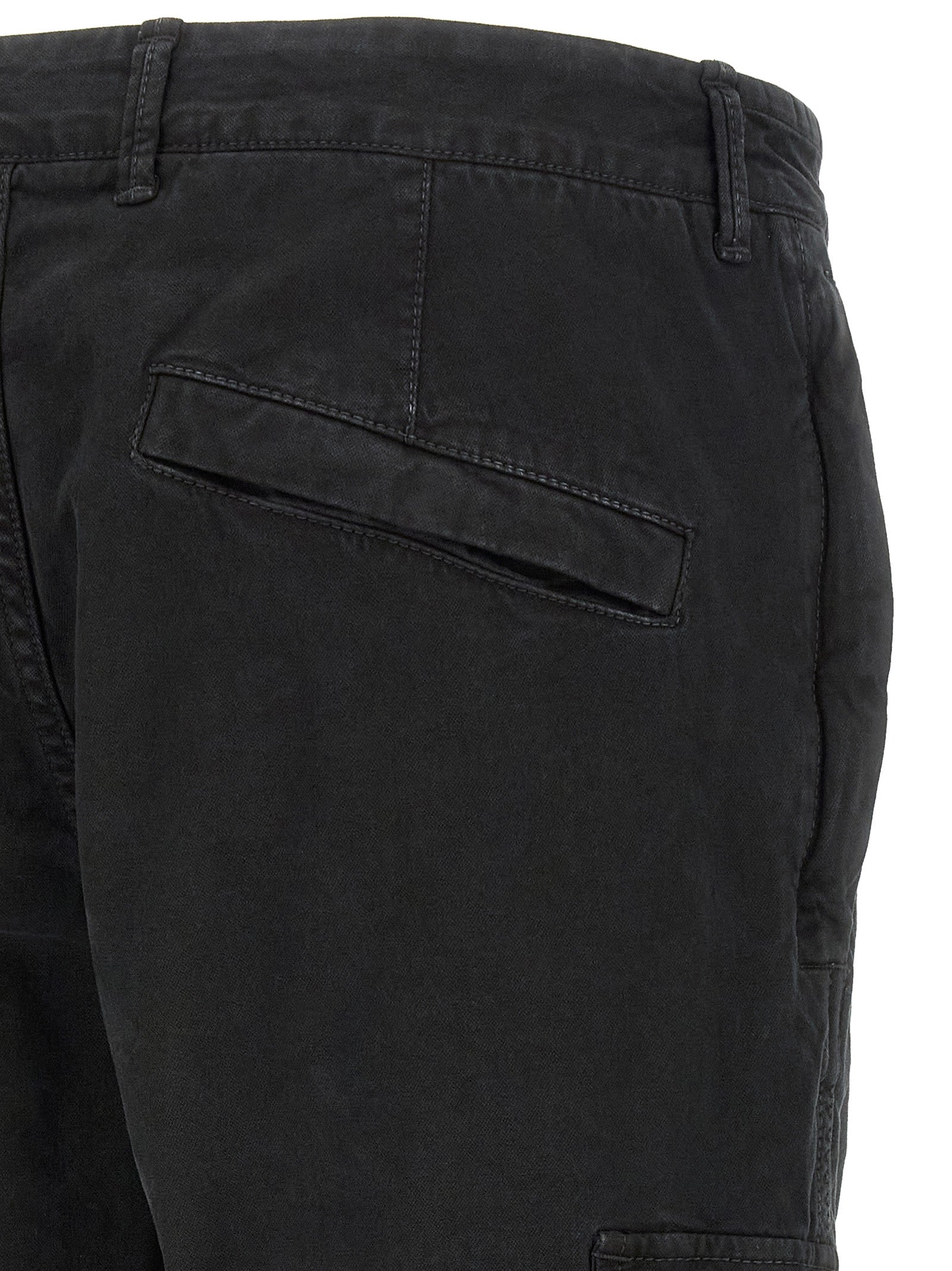 Stone Island Black Cotton Cargo Pants