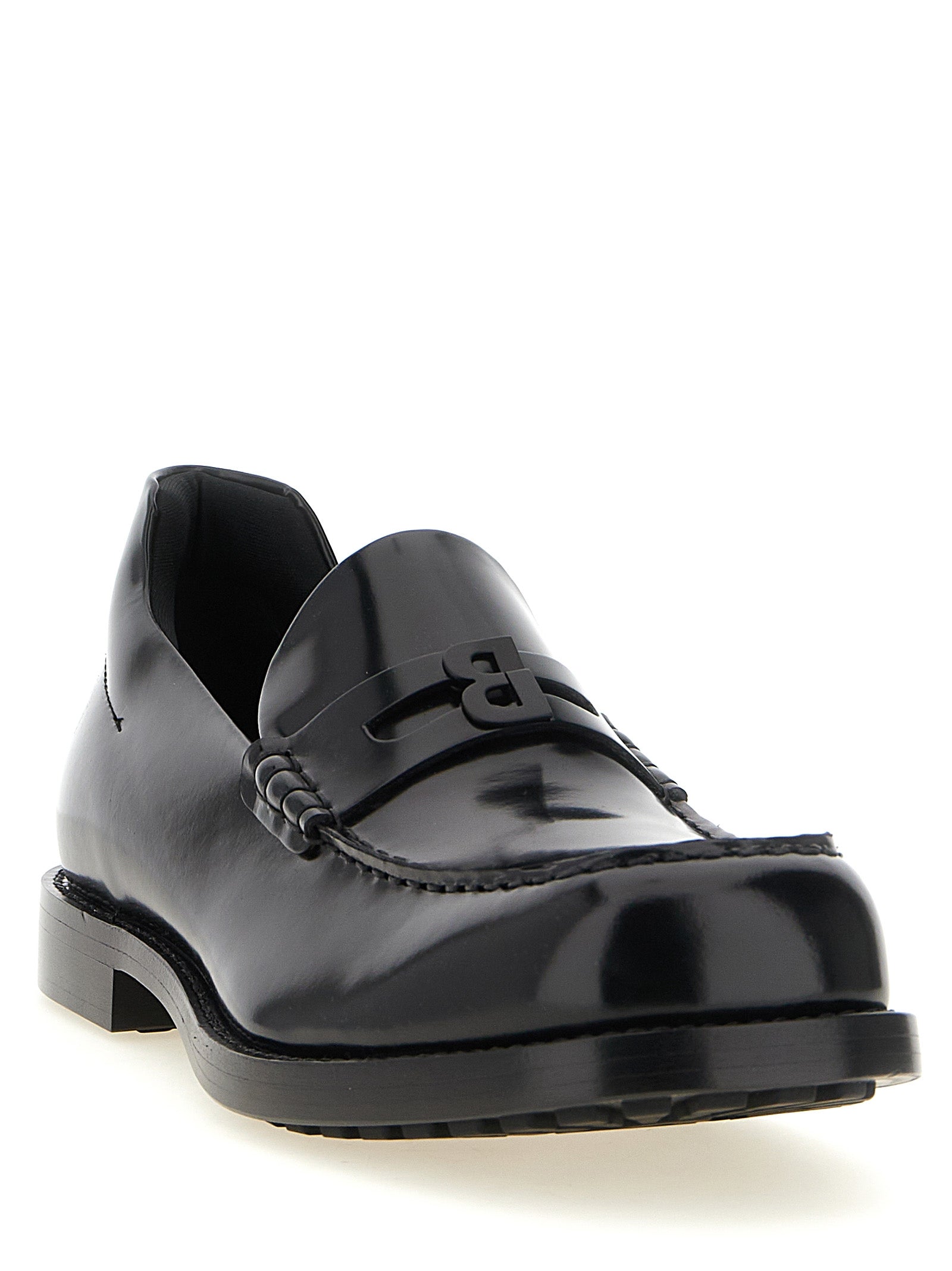 Balenciaga Black Calfskin Slip-On Loafers