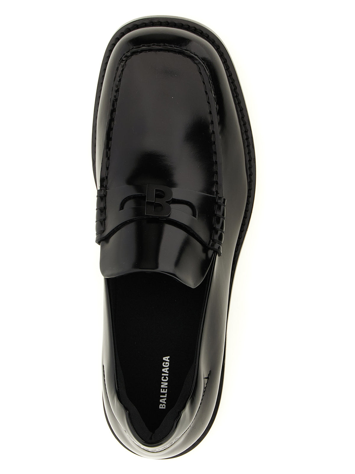 Balenciaga Black Calfskin Slip-On Loafers