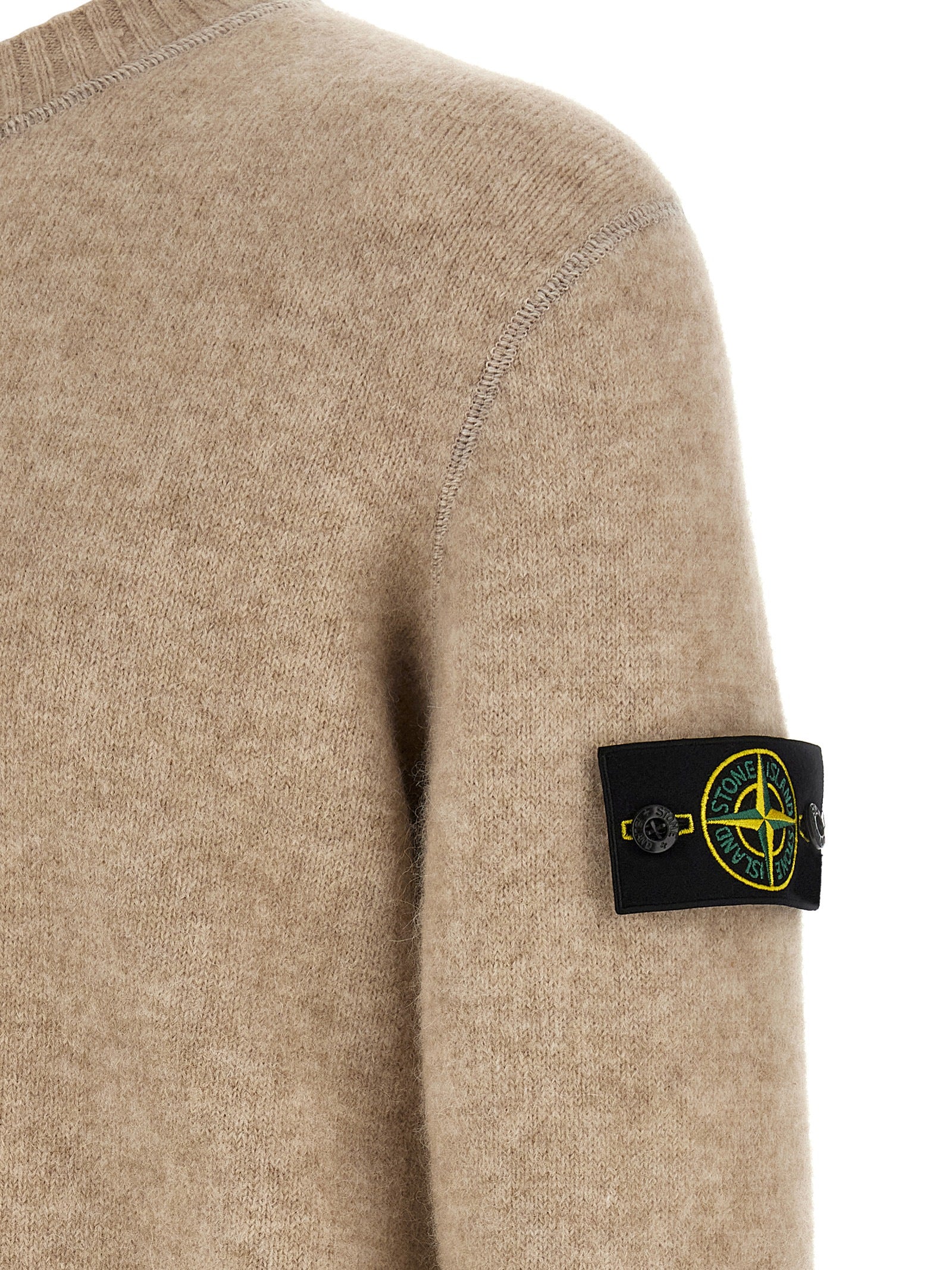 Stone Island Beige Wool Cardigan