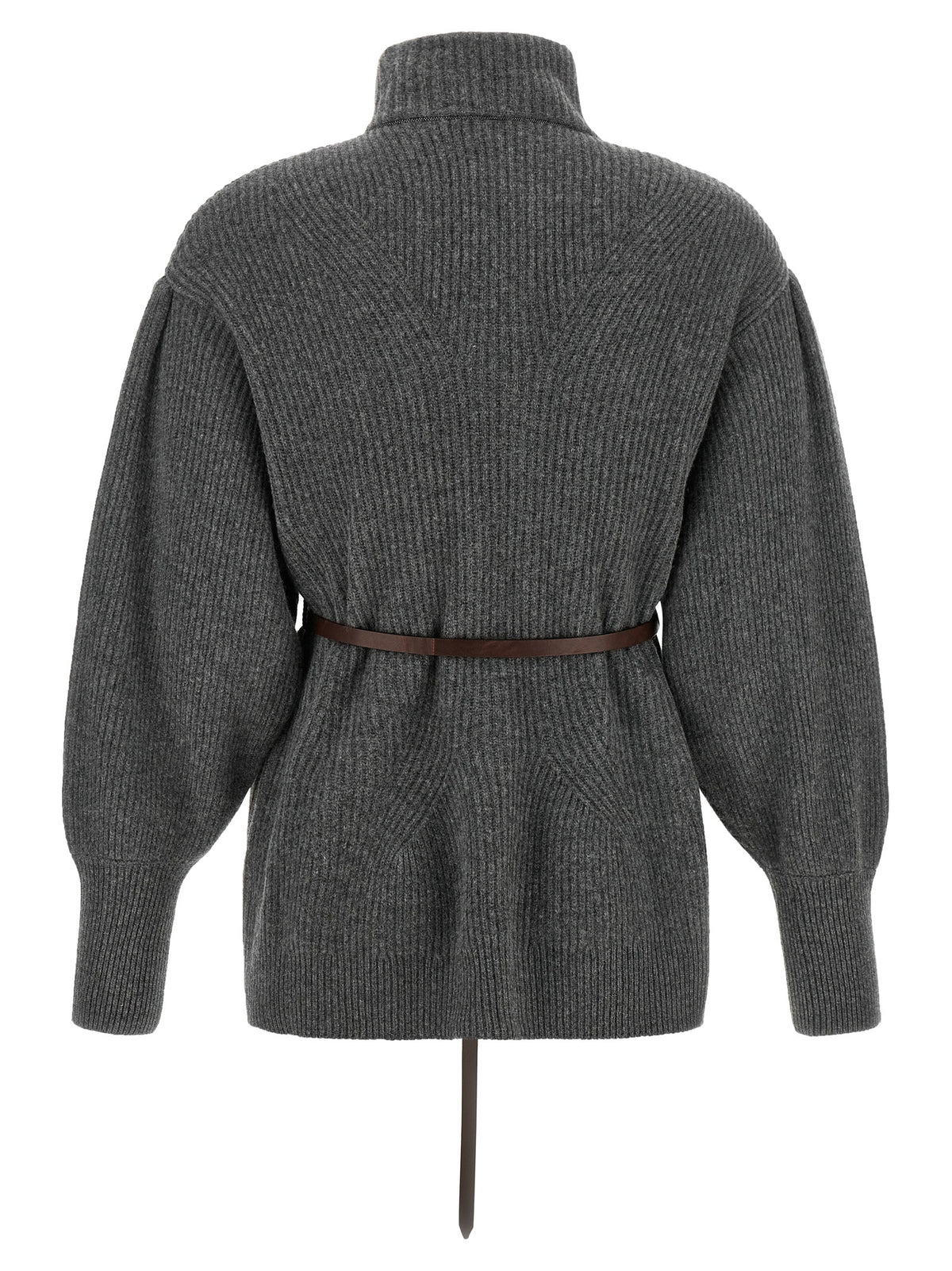Brunello Cucinelli Gray Virgin Wool Cardigan