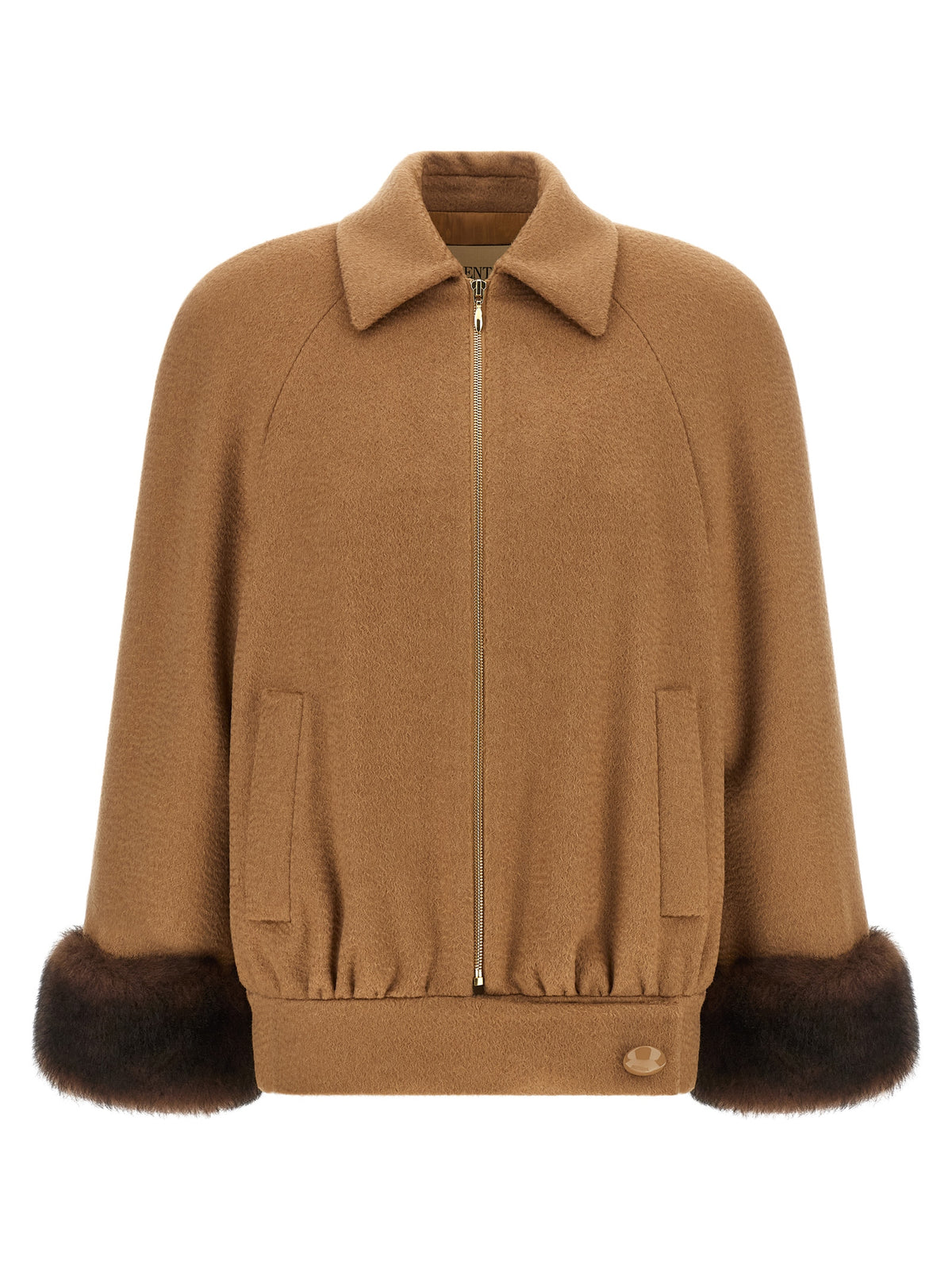 Valentino Garavani Brown Lamb Fur Bomber