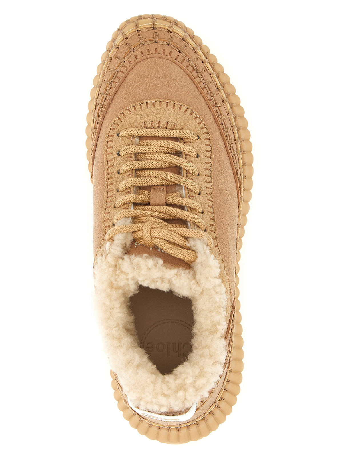 Chloé Beige Lambskin Chunky Sneakers