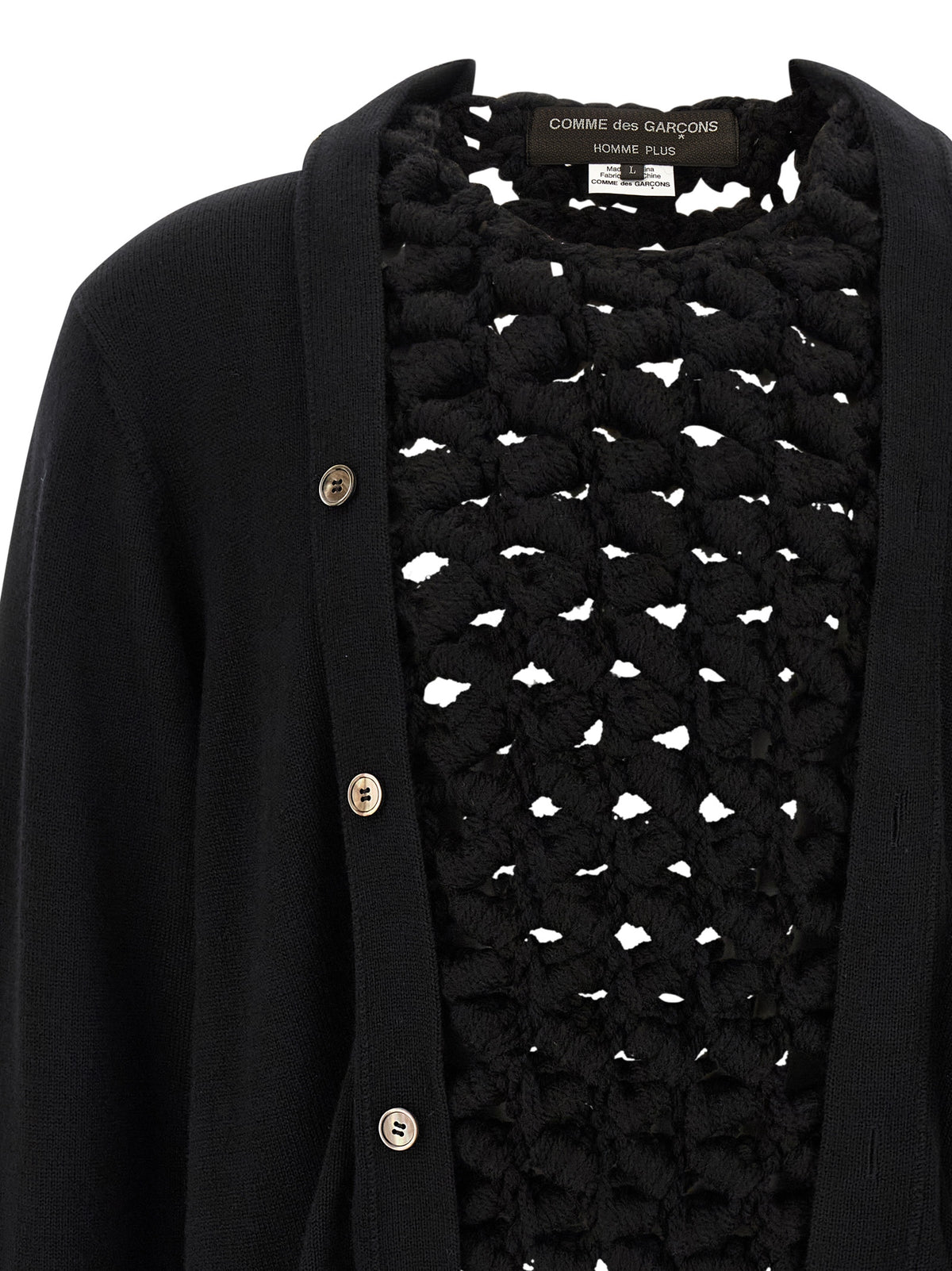 Comme Des Garçons Black Wool Cardigan