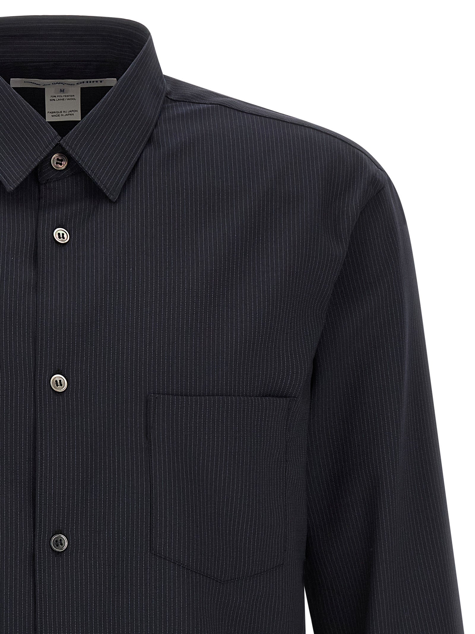 Comme Des Garçons Blue Polyester Blouse