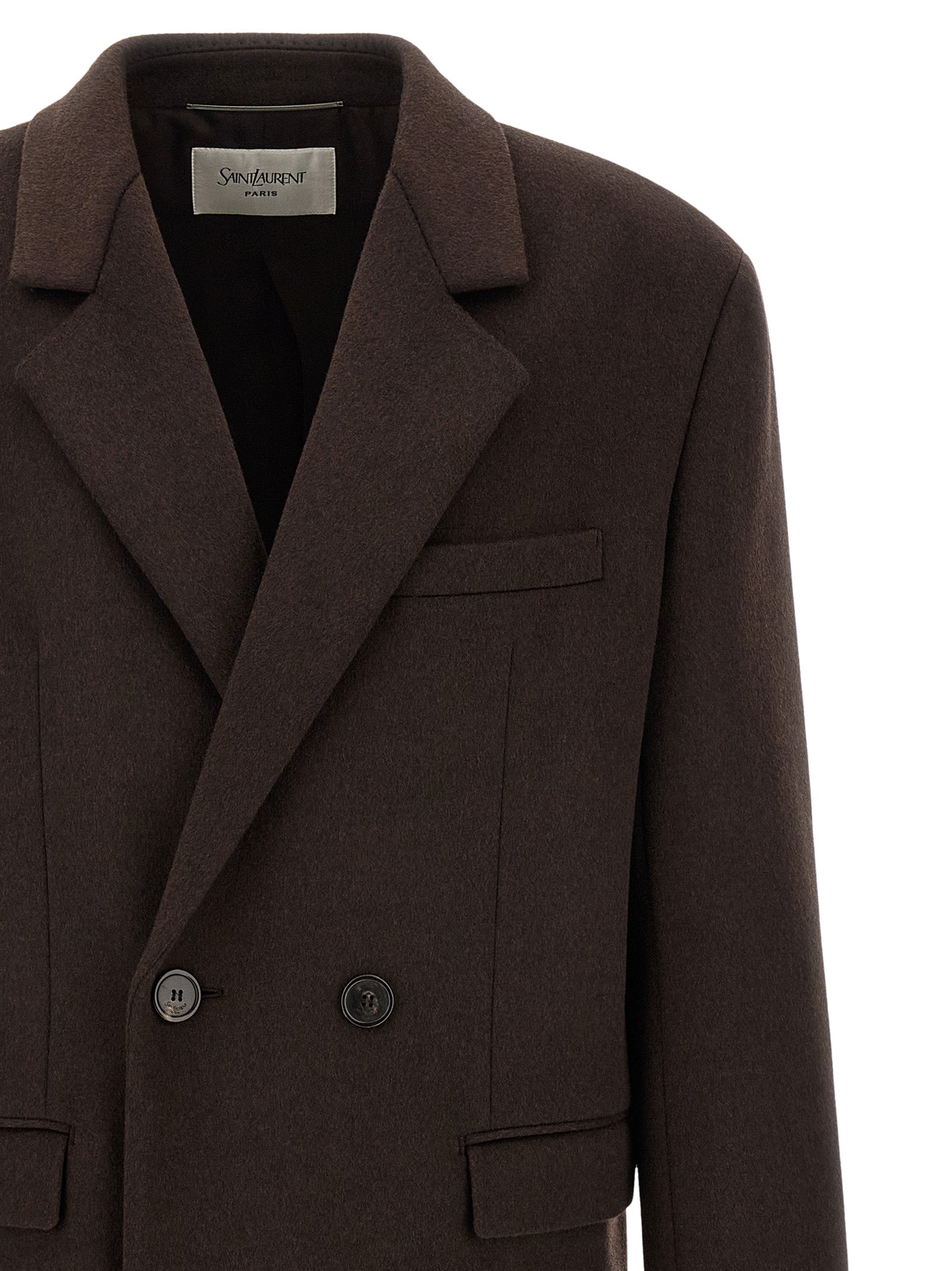 Saint Laurent Brown Wool Coat