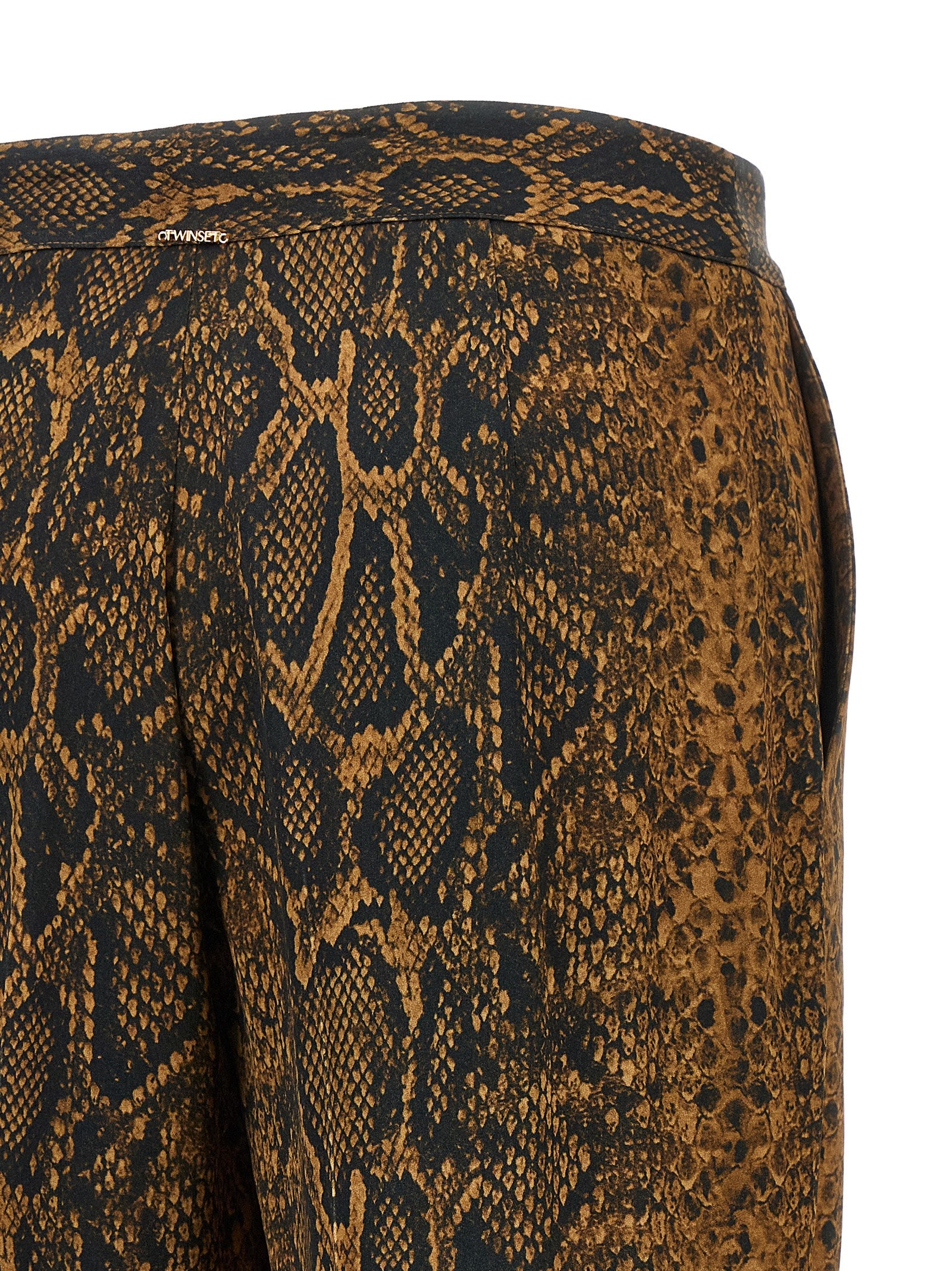 Twinset Brown Viscose Casual Pants