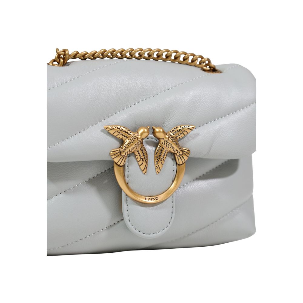 PINKO Gray Leather Handbag
