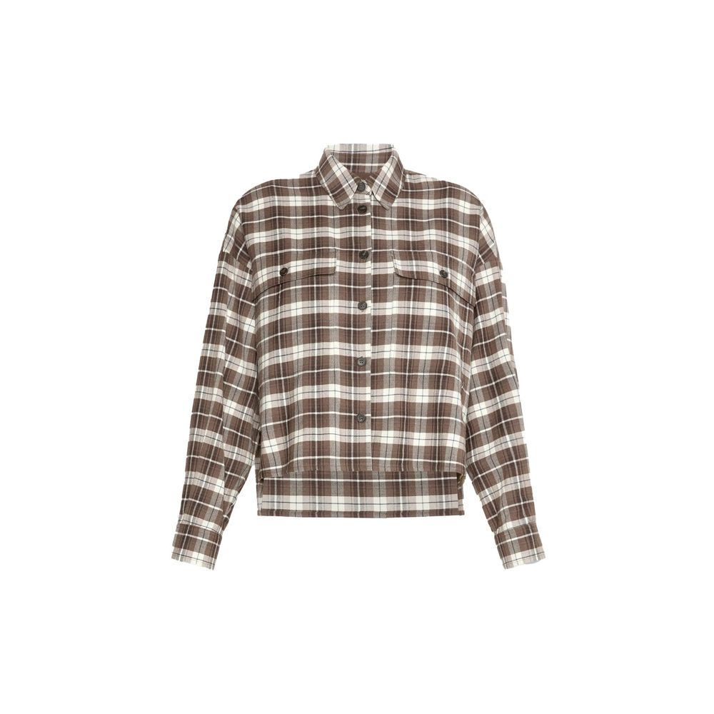 Max Mara Brown Cotton Pattern Shirt